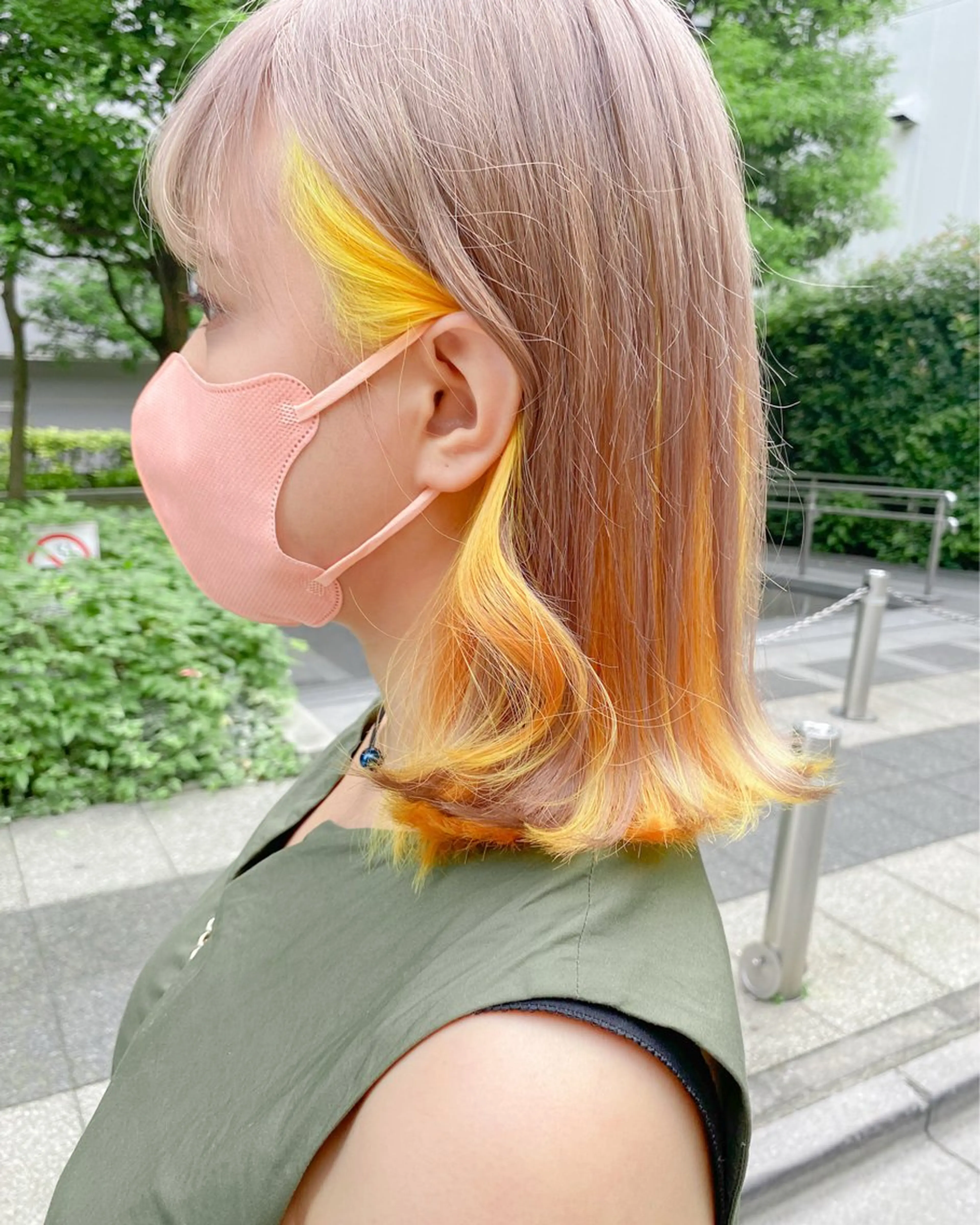 ミディアム カラー ベージュカラー ハイトーンカラー インナーカラー 韓国風カラー ミルクティーベージュ ヘアカラー Chérie所属・Chérie 渋谷/カラーサロンのヘアスタイル