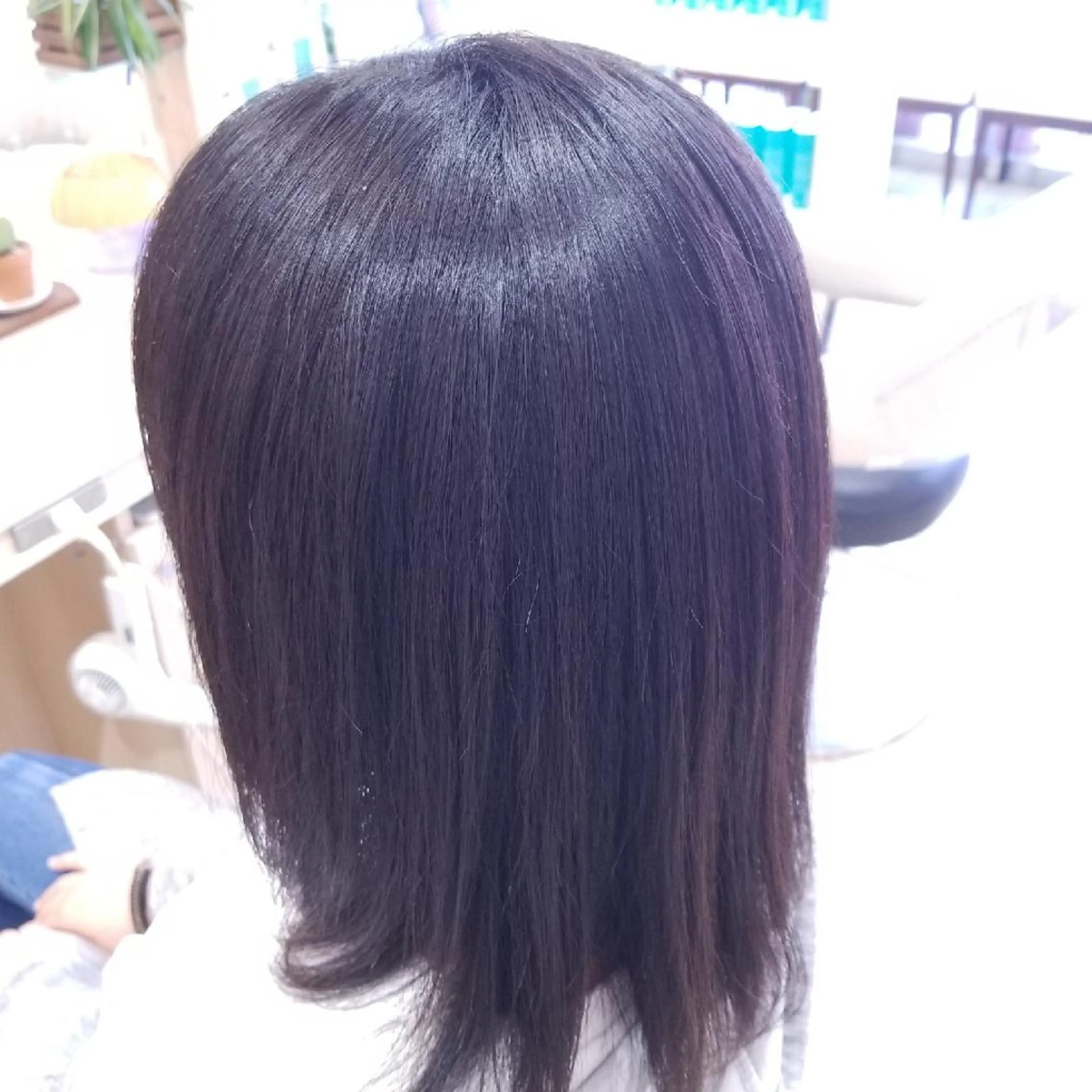 パーマ セミロング カット 縮毛矯正 山内 佐江子のヘアスタイル