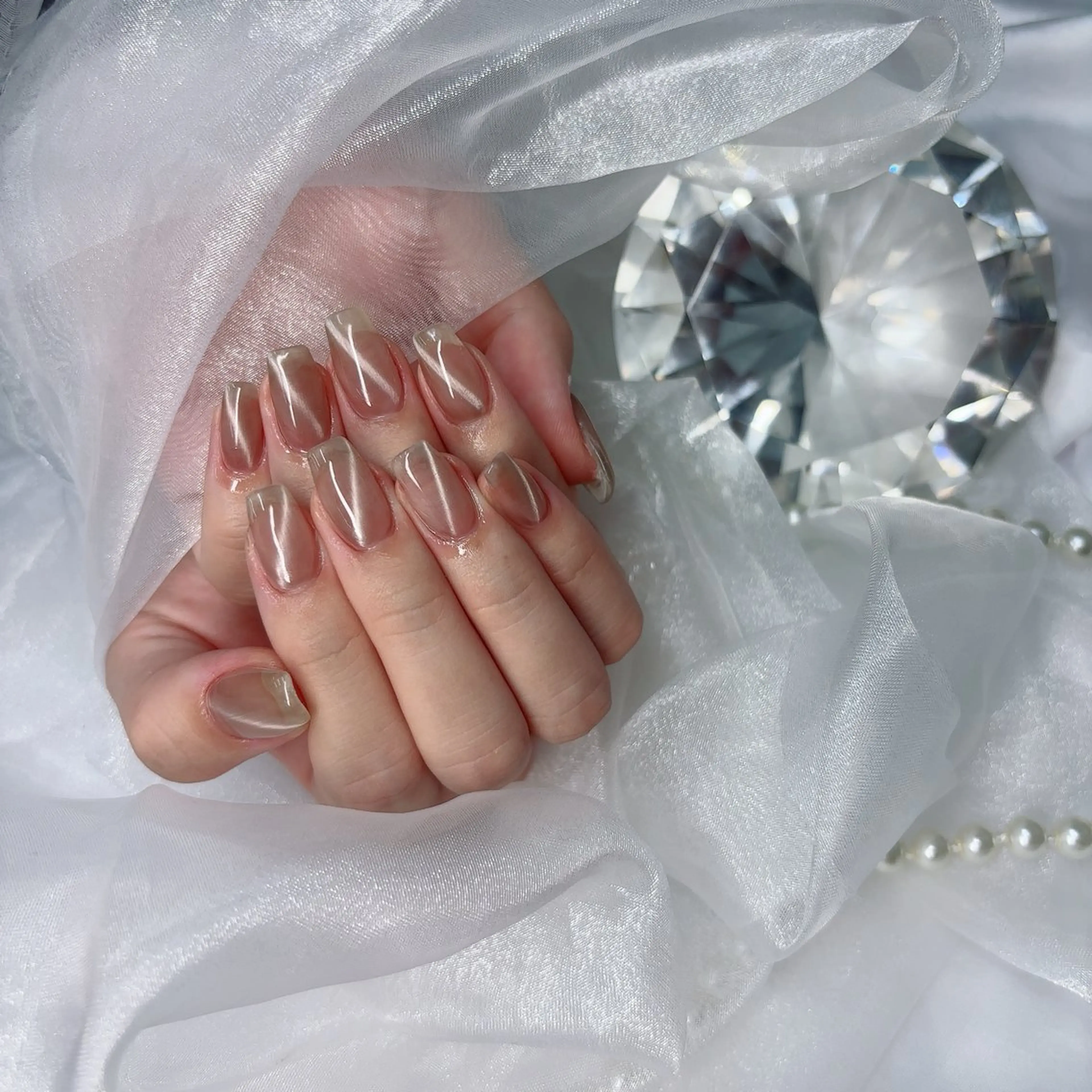 ネイル オーロラネイル フットネイル フレンチネイル ガラスフレンチ 氷ネイル・うるうるネイル ハンドネイル Lance nailのネイルデザイン