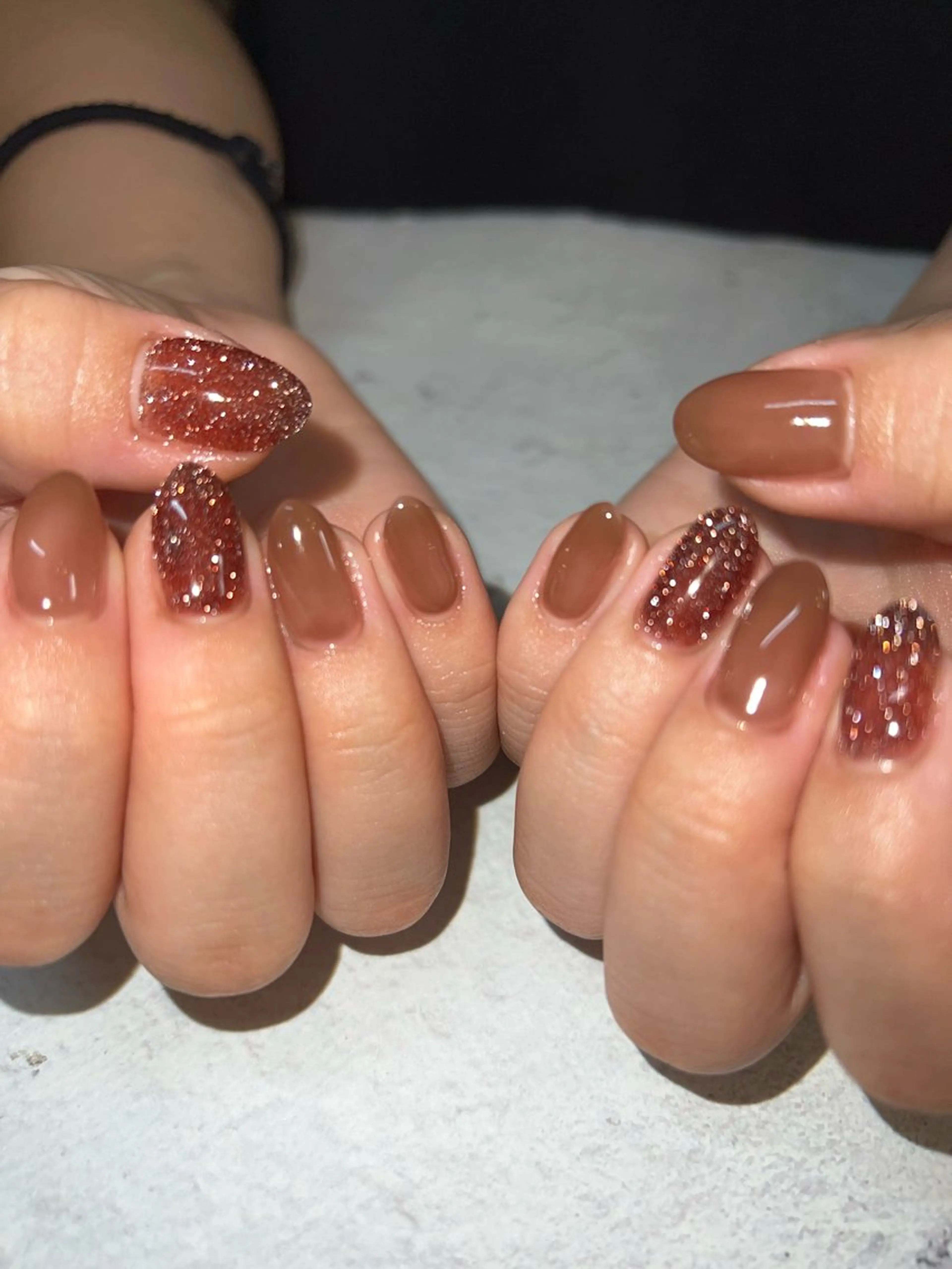ネイル ブラウン ハンドネイル Nail Salon&School REPLENDA所属・REPLENDA/ azusa(石井梓)のネイルデザイン
