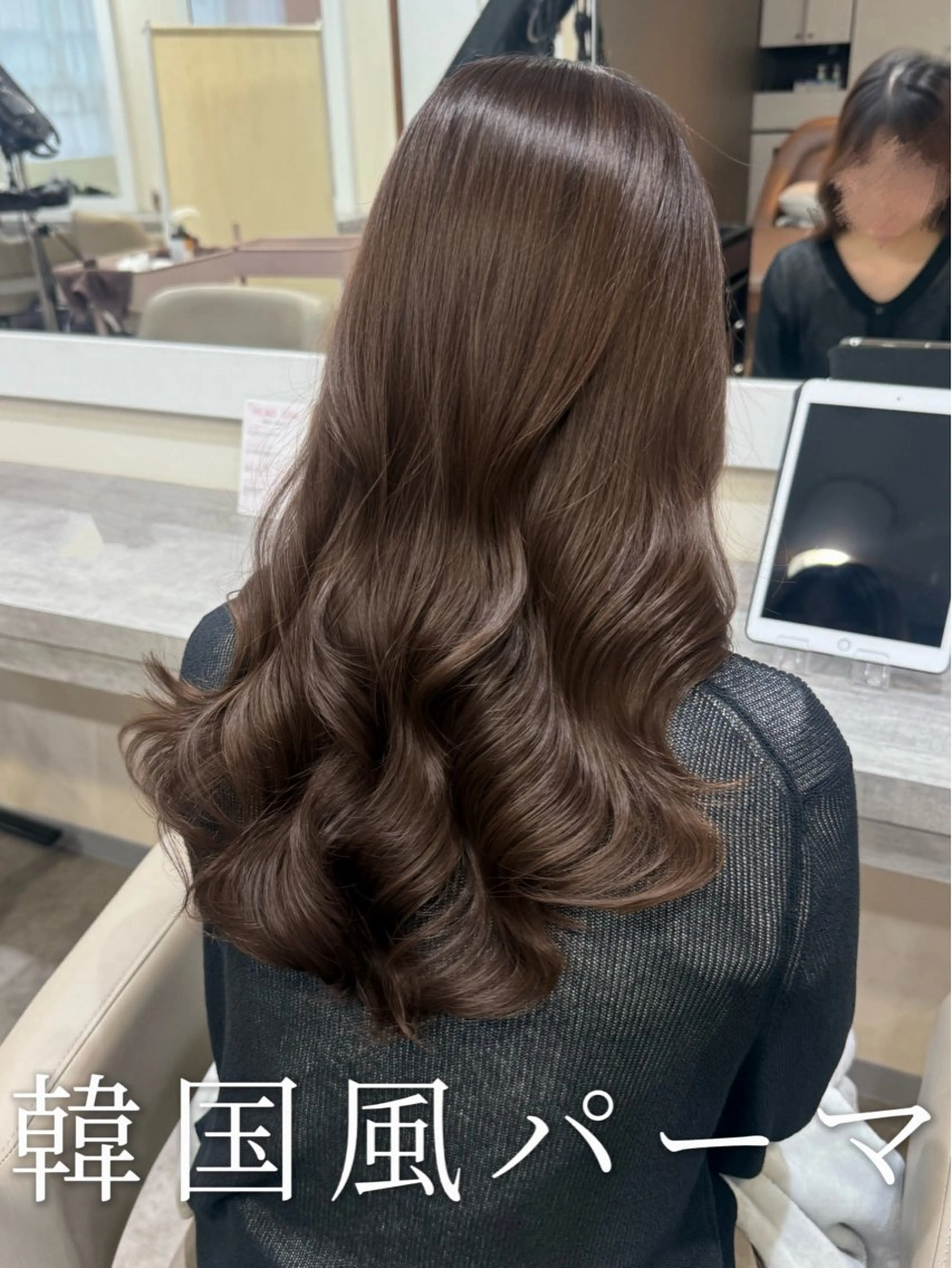 ロング パーマ カット パーマ 韓国風パーマ/耳つぼ ヘアセット/みづきのヘアスタイル