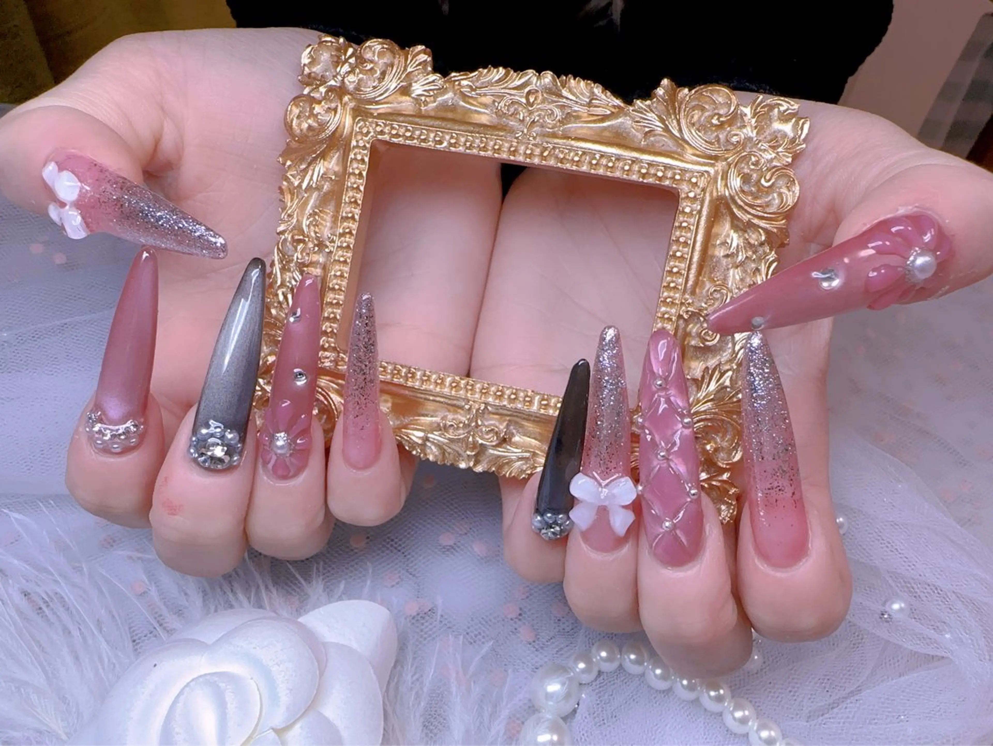 ネイル オーロラネイル フットネイル 韓国ネイル ラメ(グリッター) ラメグラデーション ハンドネイル Belle nail salon 新小岩のネイルデザイン