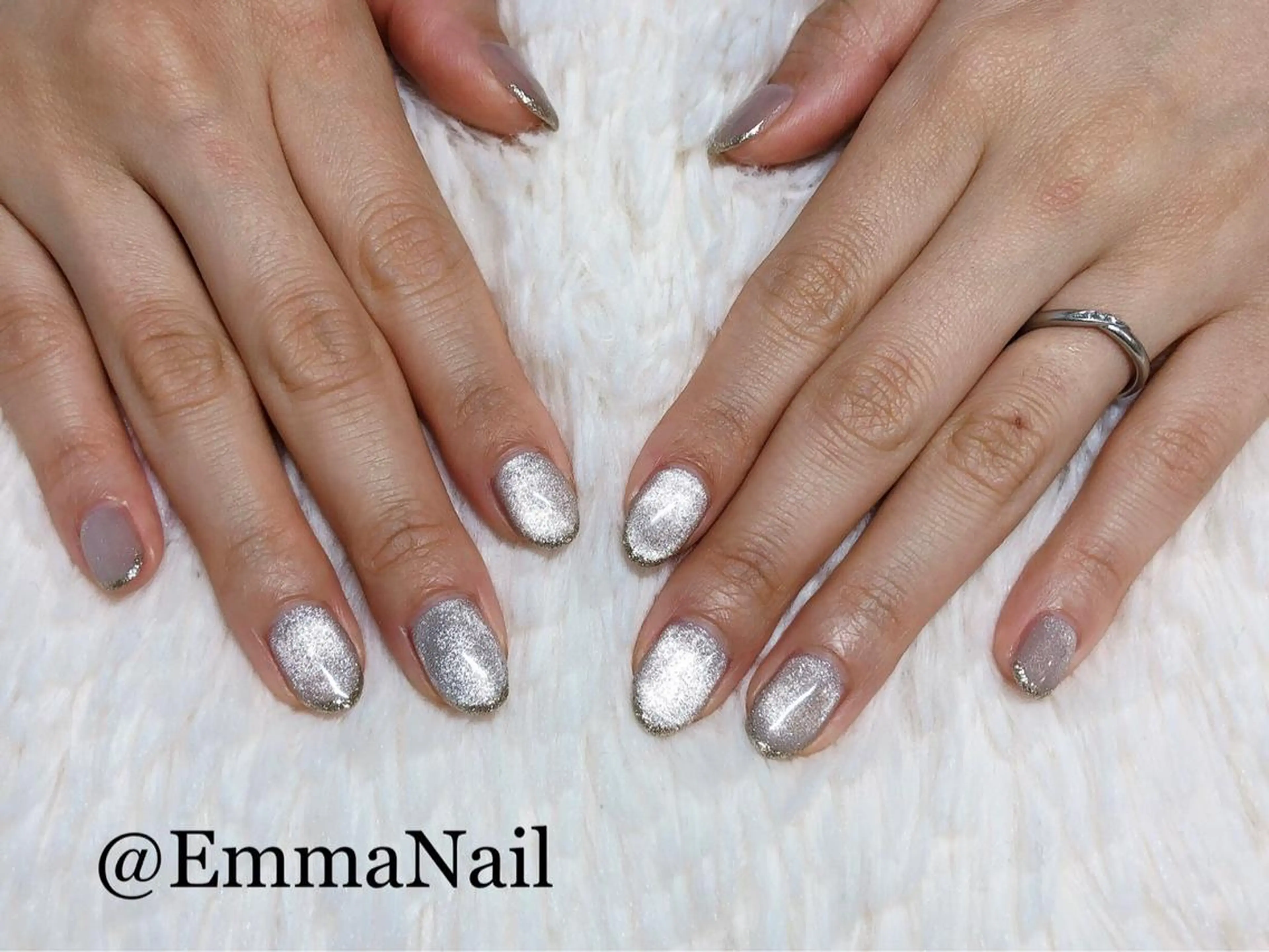 ネイル フレンチネイル マグネットネイル salon EM&A emiのネイルデザイン