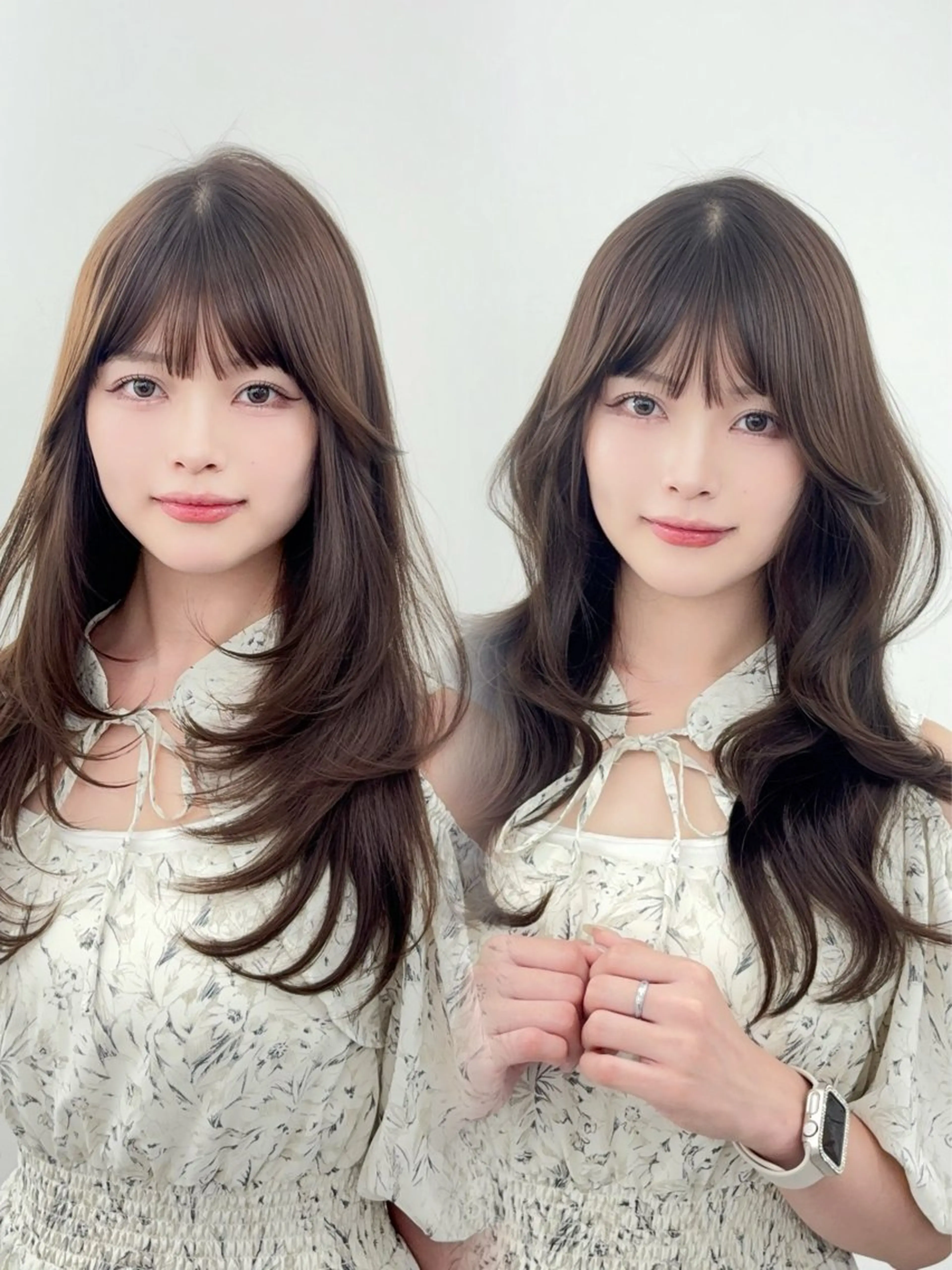 ロング カラー 小顔カット トリートメント ヘッドスパ ヘアセット 韓国ヘア/レイヤー/ 顔まわり足立遥奈のヘアスタイル