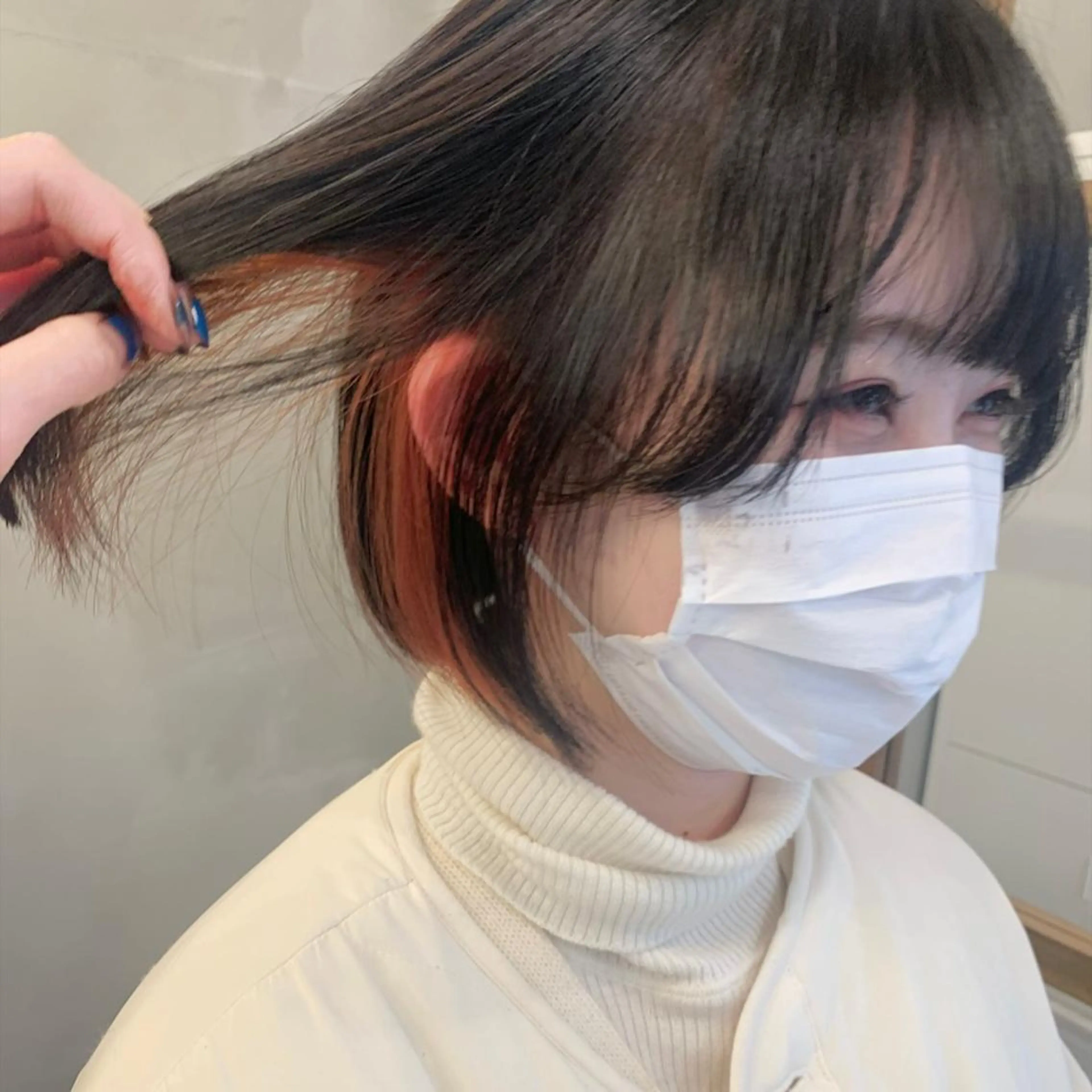ショート カラー イヤリングカラー インナーカラー ピンクカラー カット ヘアカラー ﾖｼﾅｶﾞﾏﾕ🦕 透明感カラーのヘアスタイル