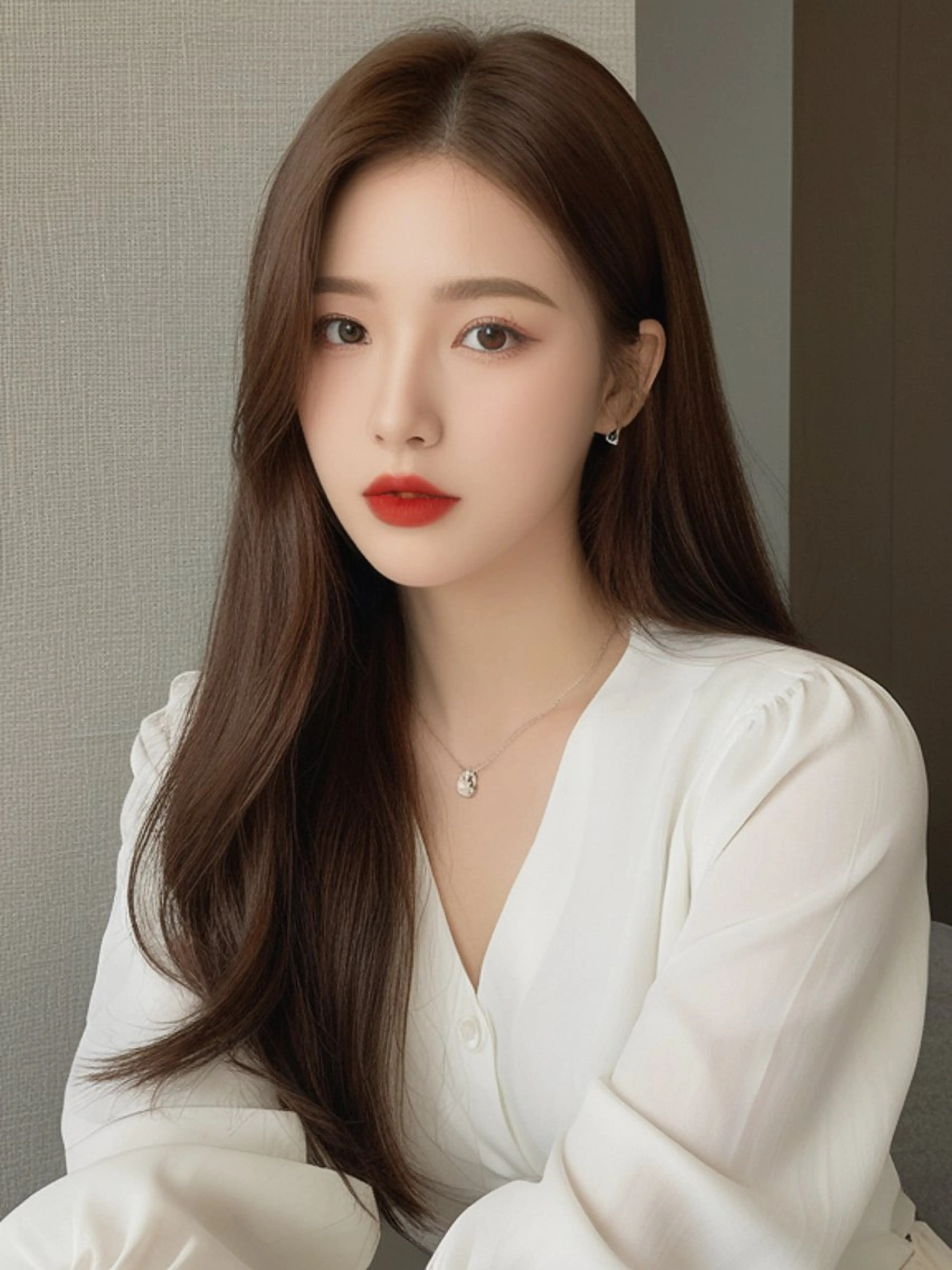 ロング くびれヘア 韓国風ヘア レイヤーカット カット ヘアカラー トリートメント 新宿/韓国レイヤー 顔まわり/RIKUのヘアスタイル
