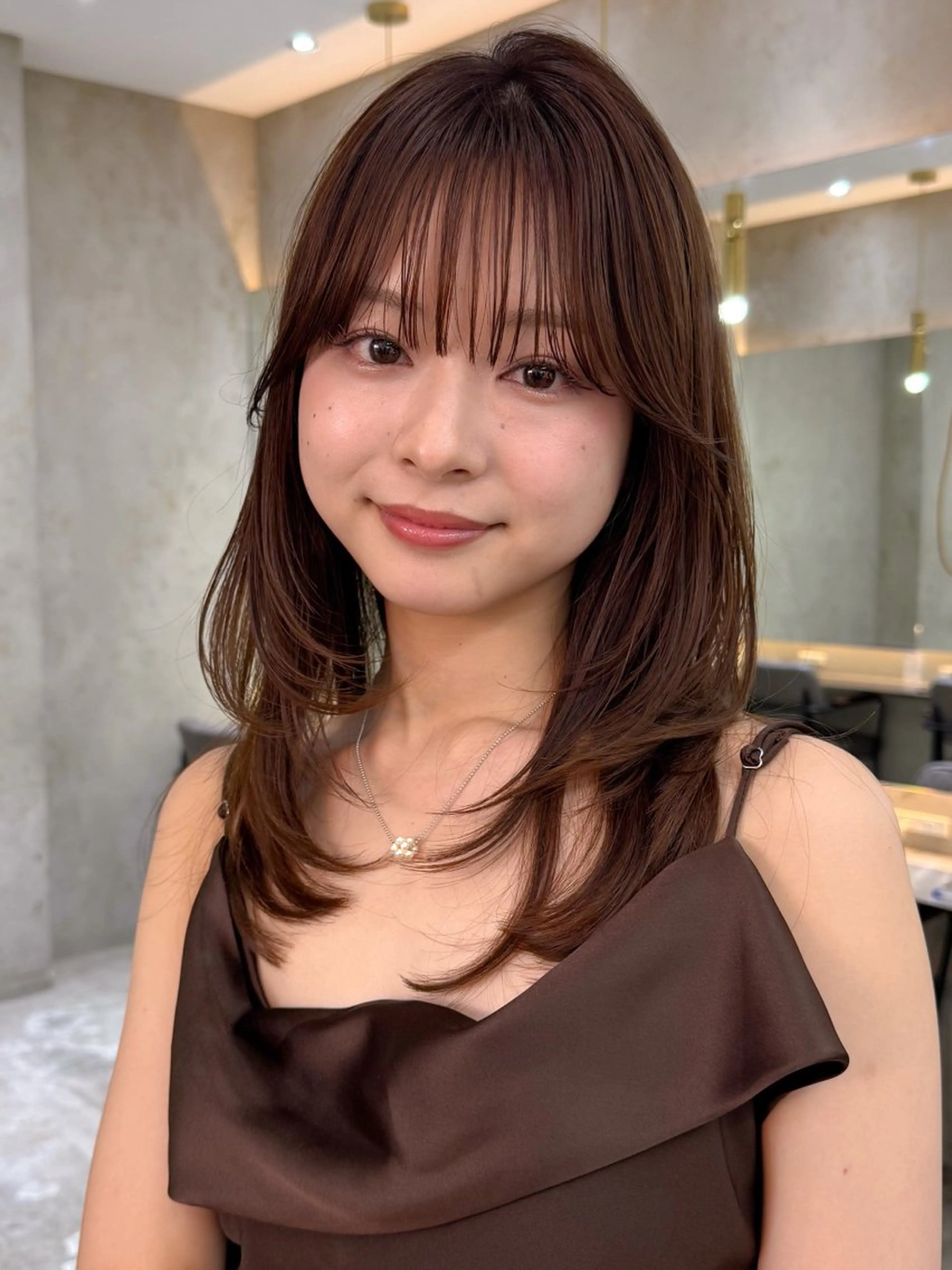セミロング ヘアカラー トリートメント ヘアセット 透明感ヘアカラー chiharuのヘアスタイル