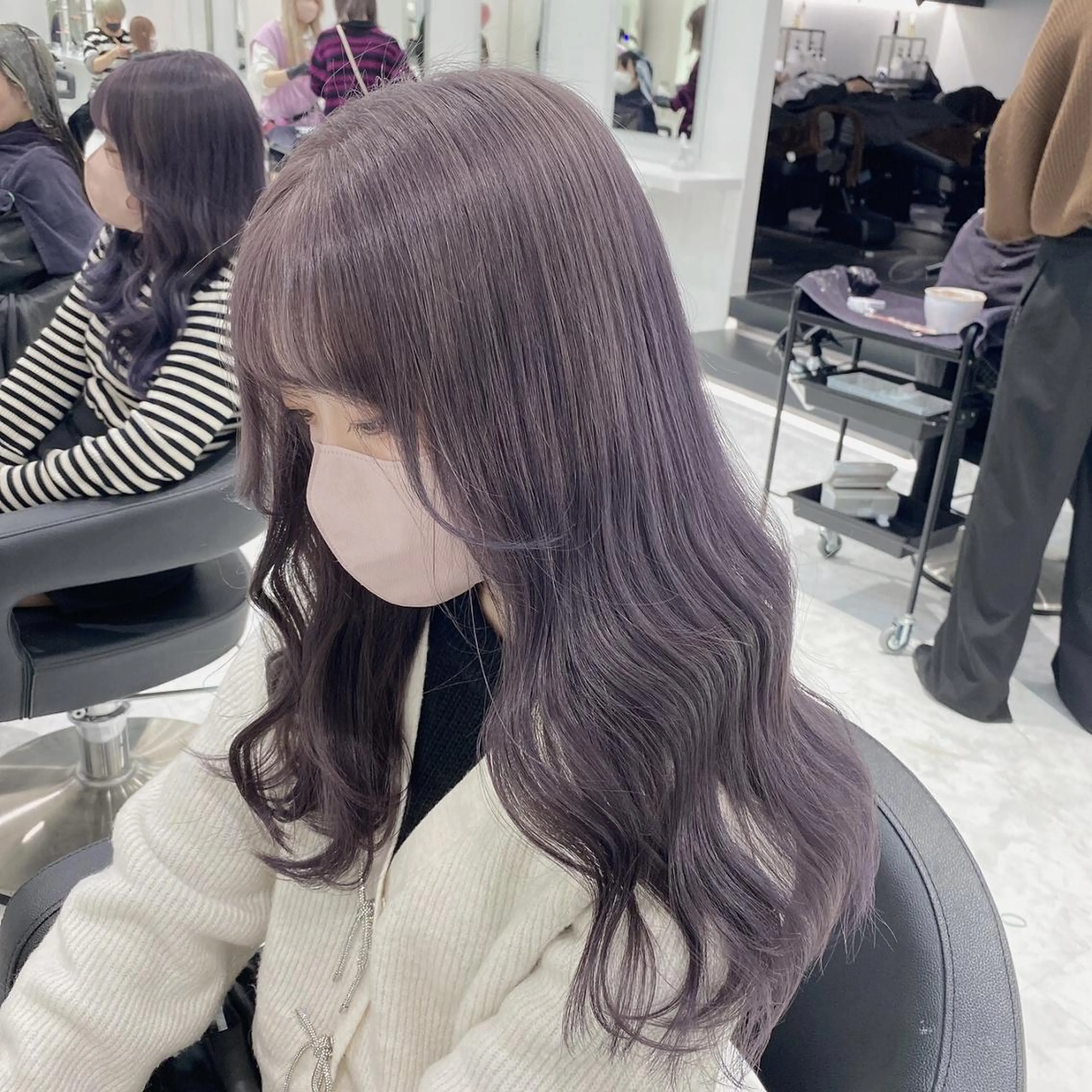 セミロング ヘアカラー トリートメント 🎀愛されピンク ラベンダー💜ゆいのヘアスタイル