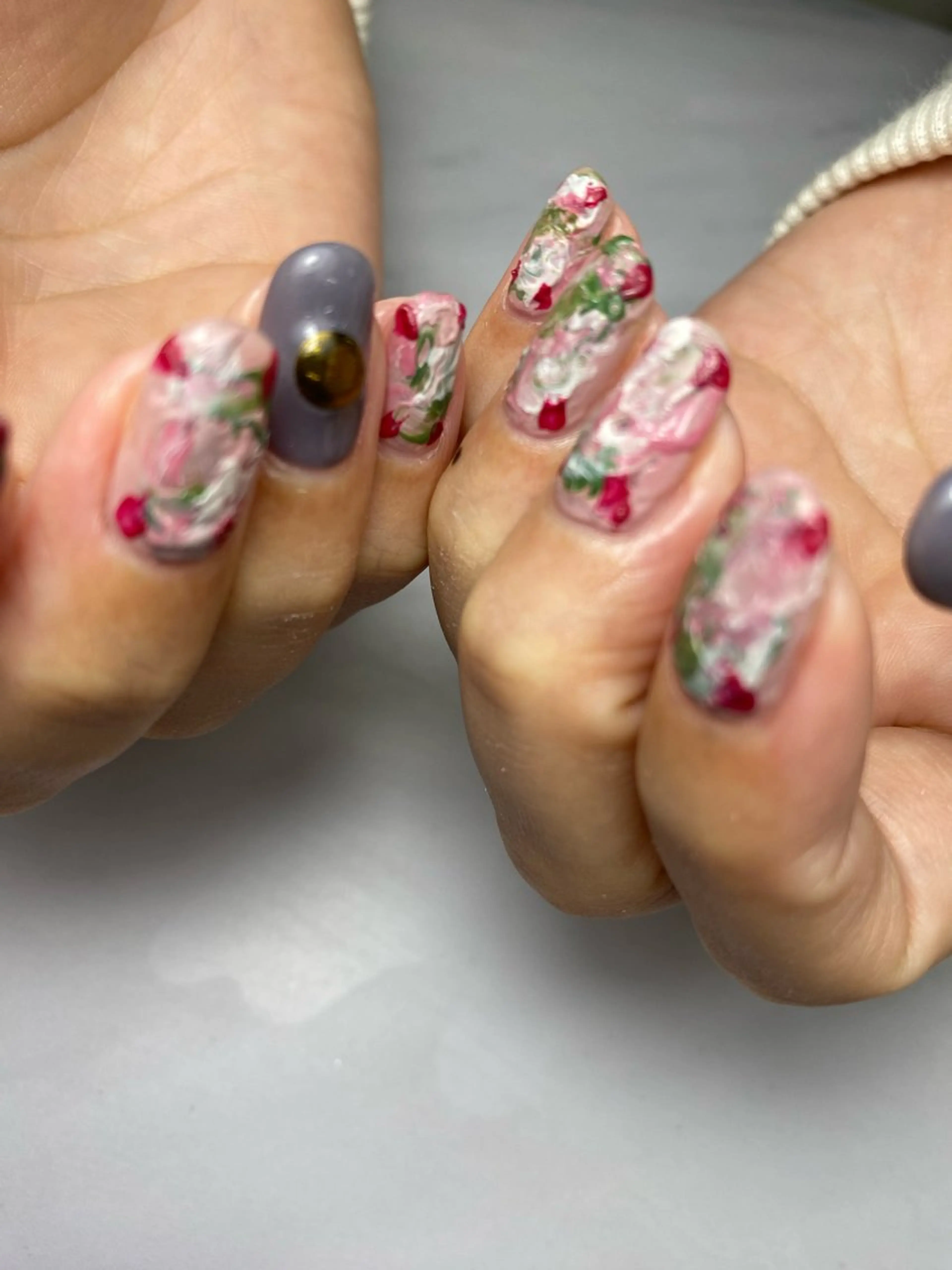 ネイル ジェルネイル マグネットネイル 持ち込み ニュアンスネイル ワンカラーネイル ハンドネイル 草加ニュアンスネイル 🌚hersのネイルデザイン