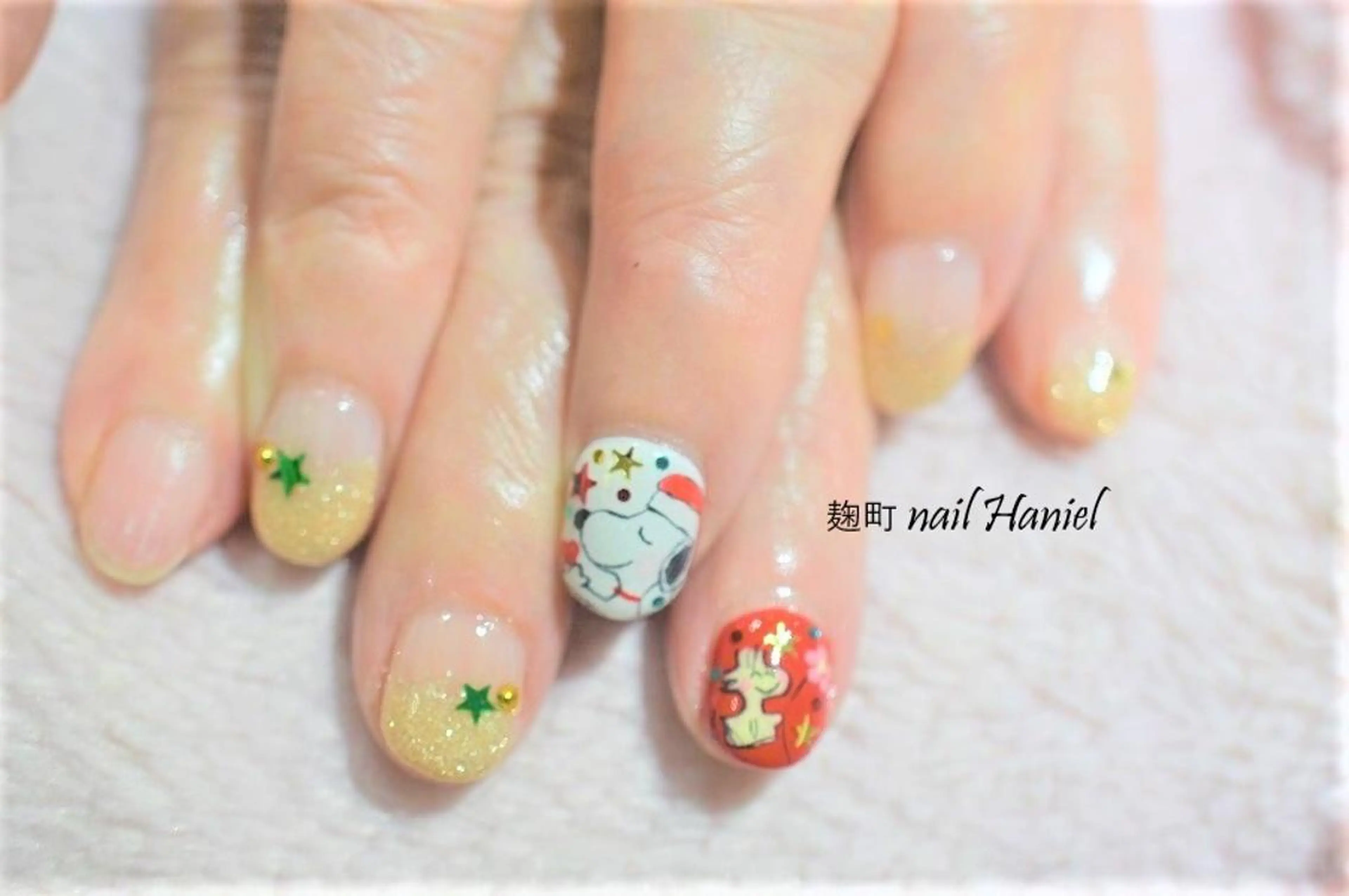 ネイル アートネイル ジェルネイル パラジェル 冬ネイル クリスマス nail Haniel所属・半蔵門サロンハニエル 魅神 ちよのネイルデザイン