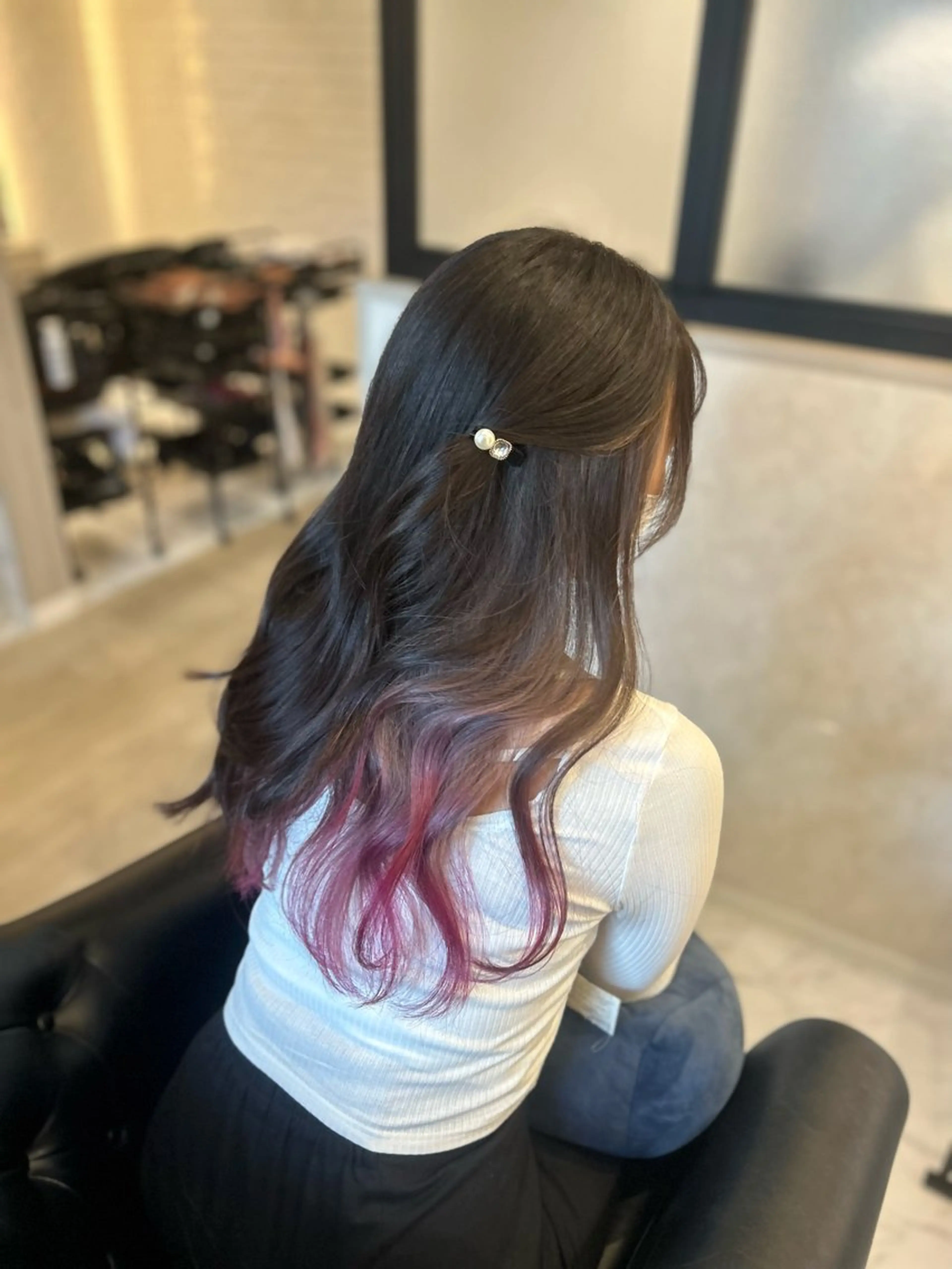 ロング カラー カット ヘアカラー パーマ 縮毛矯正 トリートメント &chaLme   心斎橋所属・emi/髪質改善/ 韓国風/艶カラーのヘアスタイル