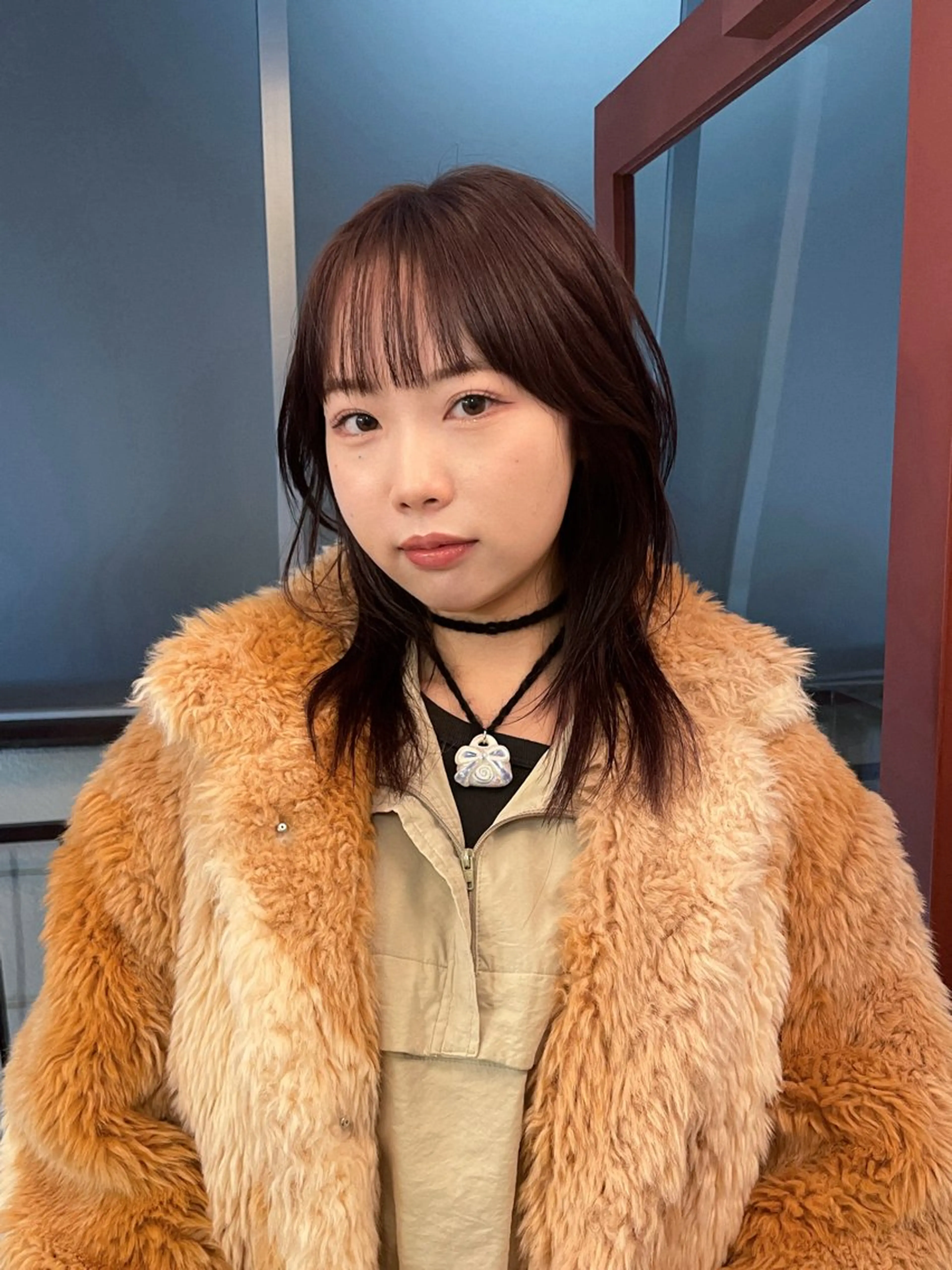 ミディアム カラー パーマ レイヤーカット カット ヘアカラー トリートメント ハッシュカット/ 韓国ヘア☽⋰mahoのヘアスタイル