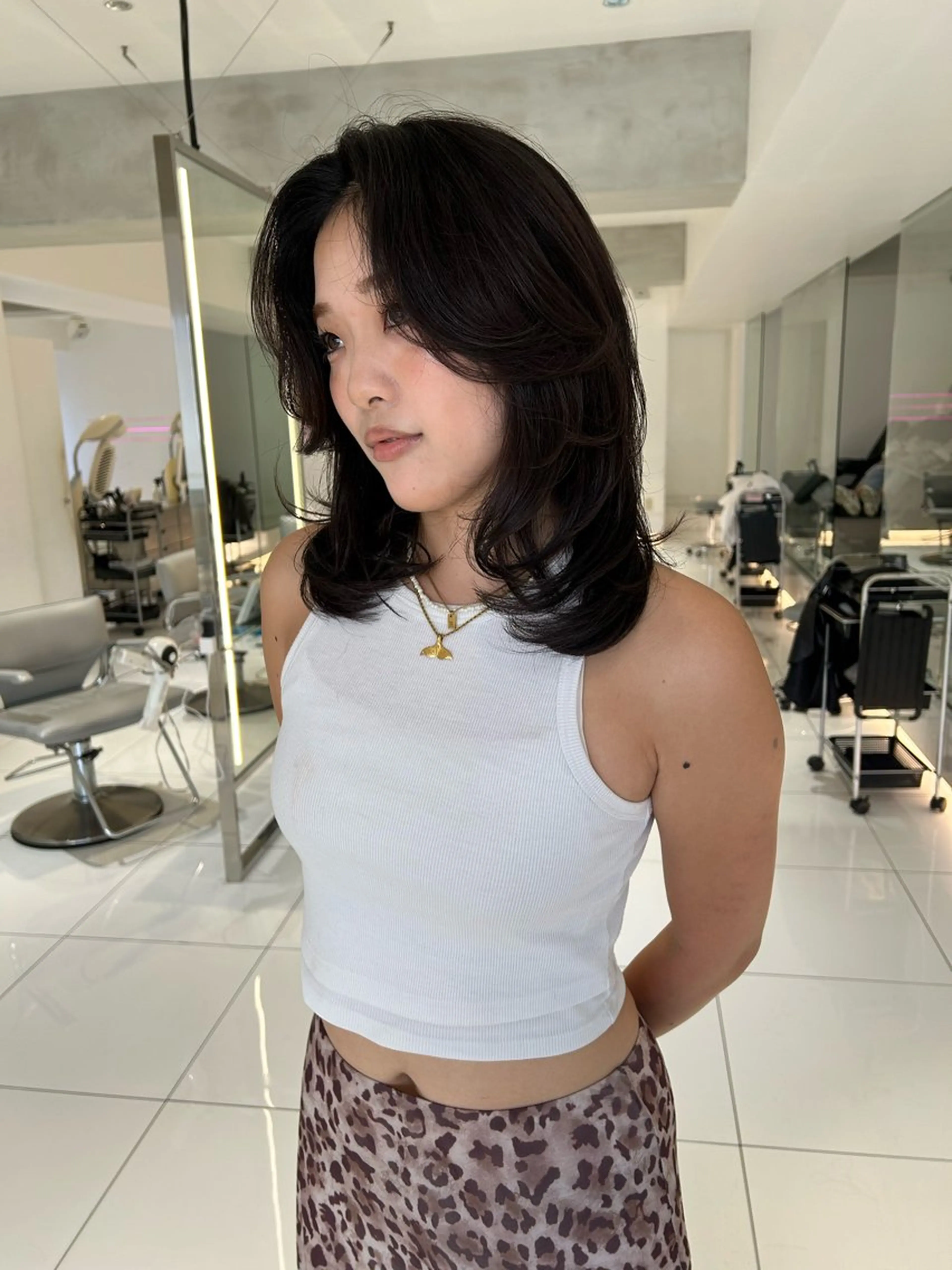 ロング カラー レイヤーカット カット 丸みショート /nagisaのヘアスタイル
