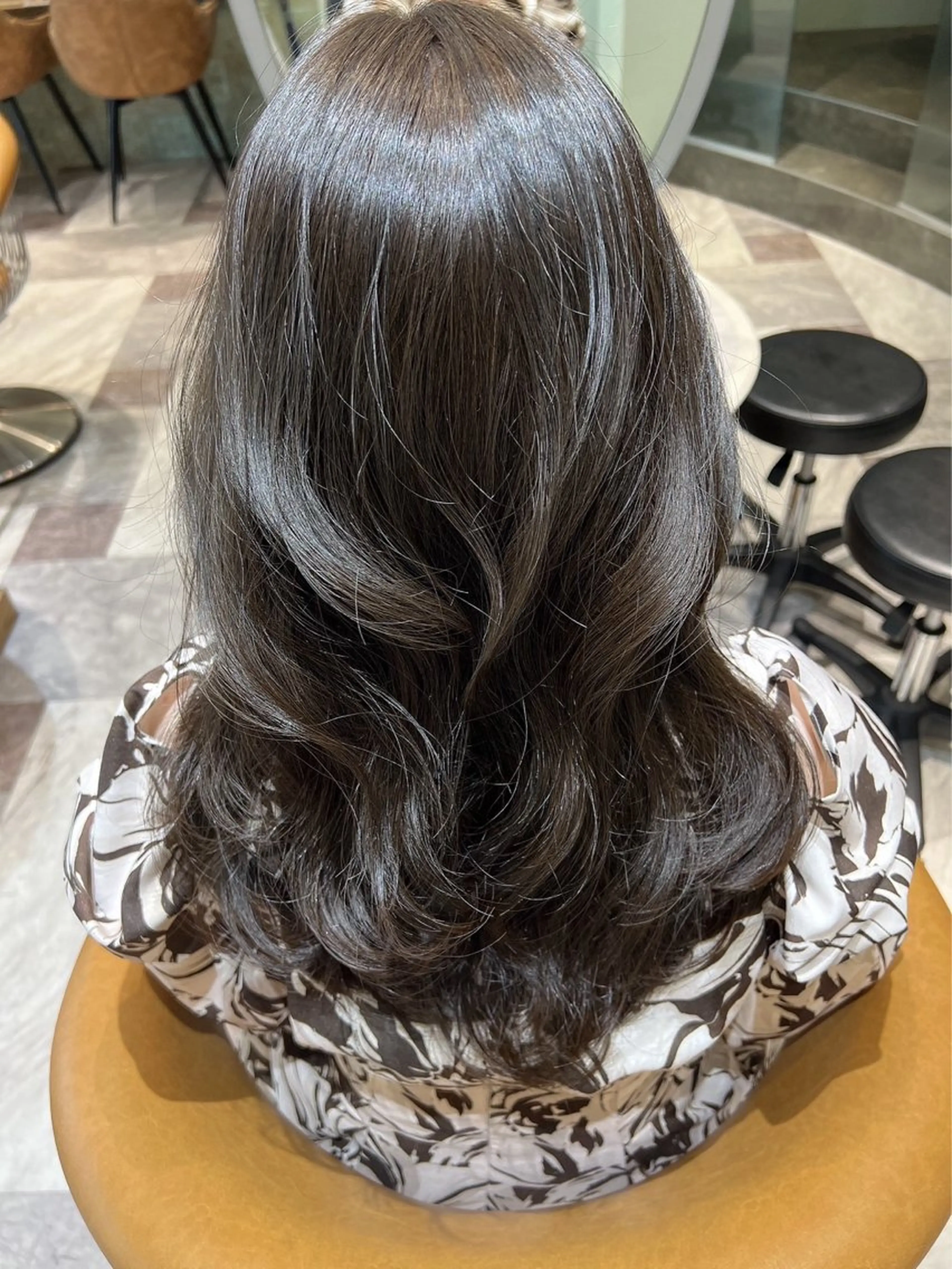 ロング ボブ ハイライト 髪質改善 ヘアカラー 栄ハイトーン/透明感 /中園薪のヘアスタイル