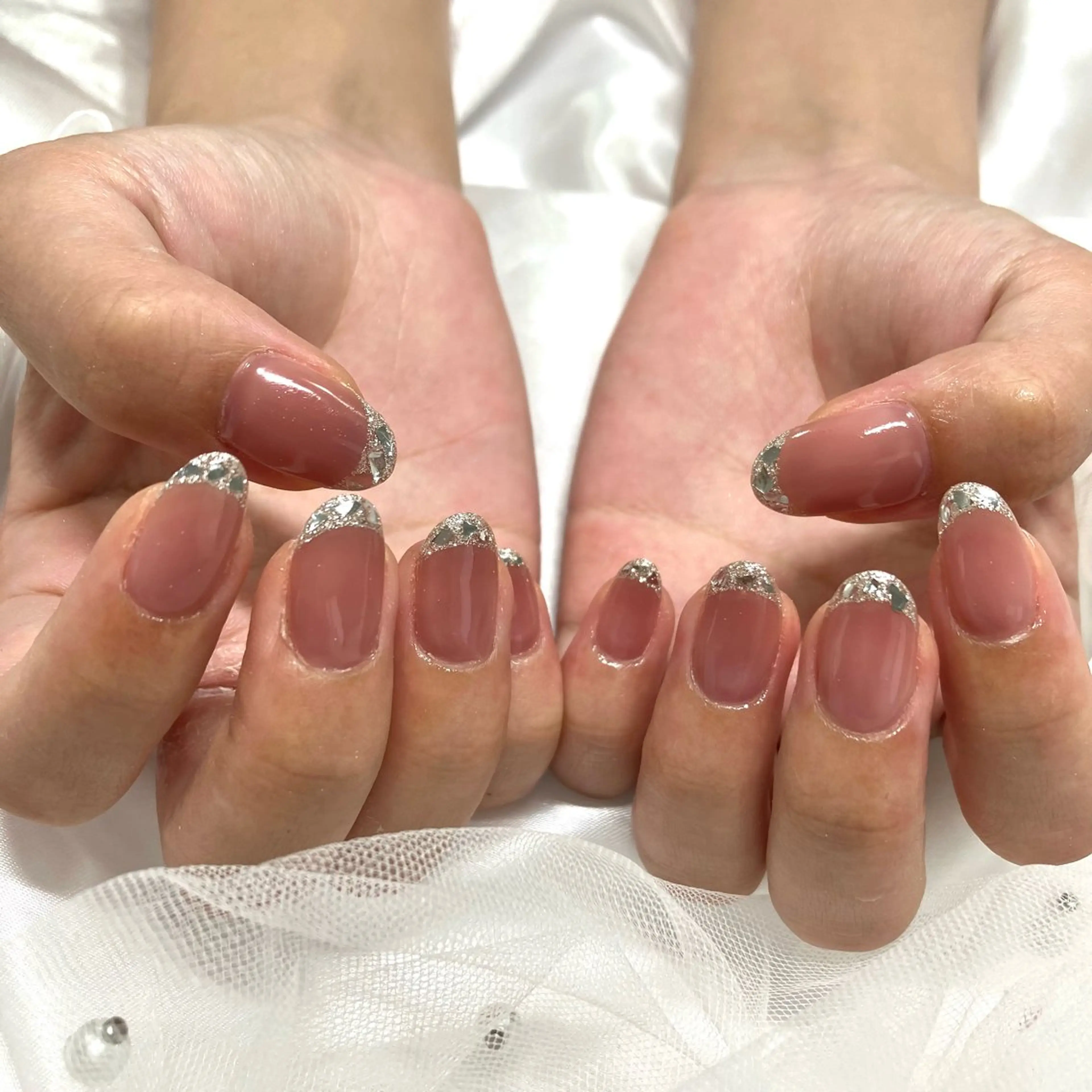 ネイル フレンチネイル ガラスフレンチ BEAU NAIL Erinaのネイルデザイン