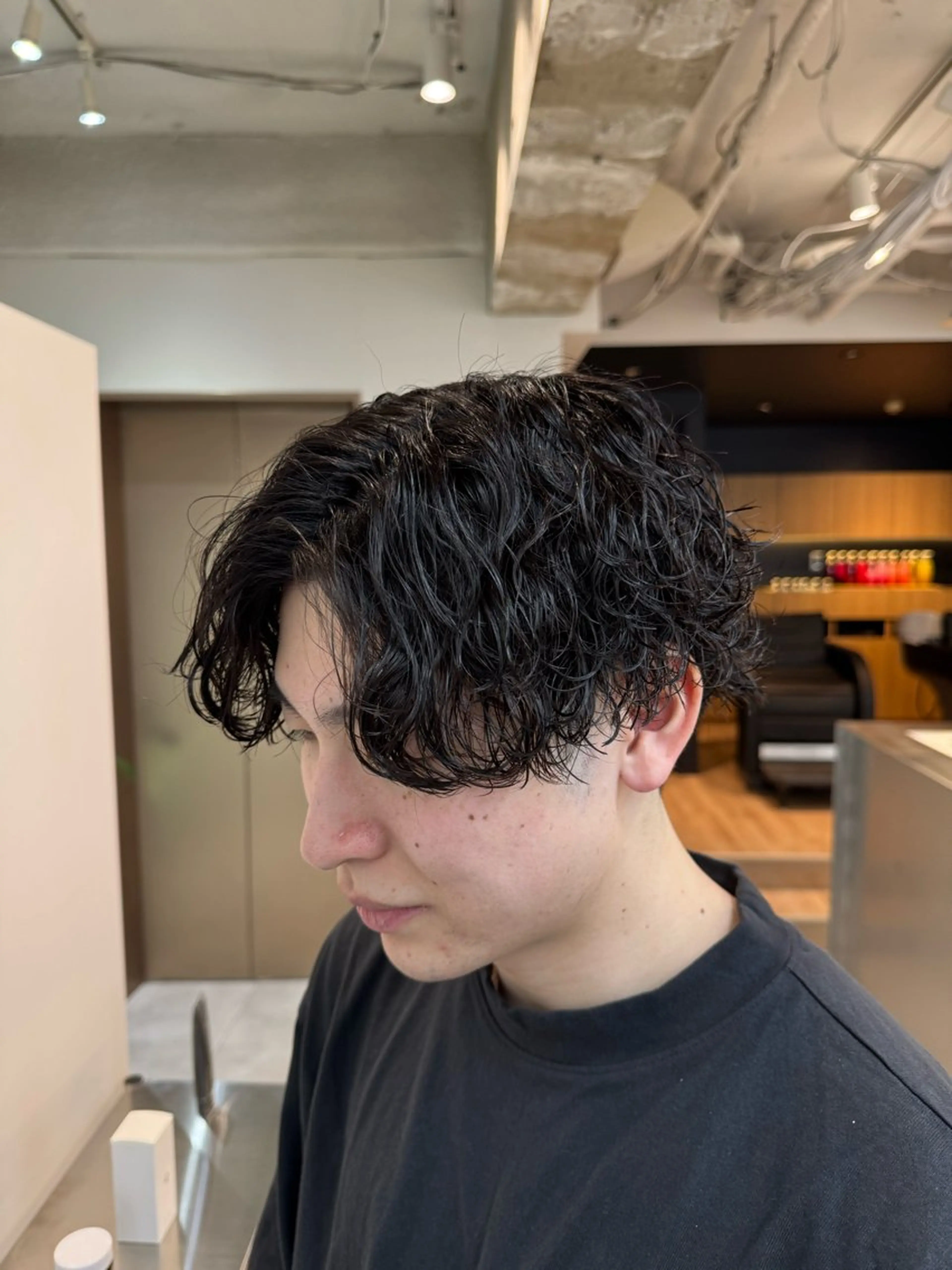 パーマ メンズ センターパート 波巻きパーマ カット パーマ 大宮メンズ特化/パー マ職人/小川藍人のヘアスタイル