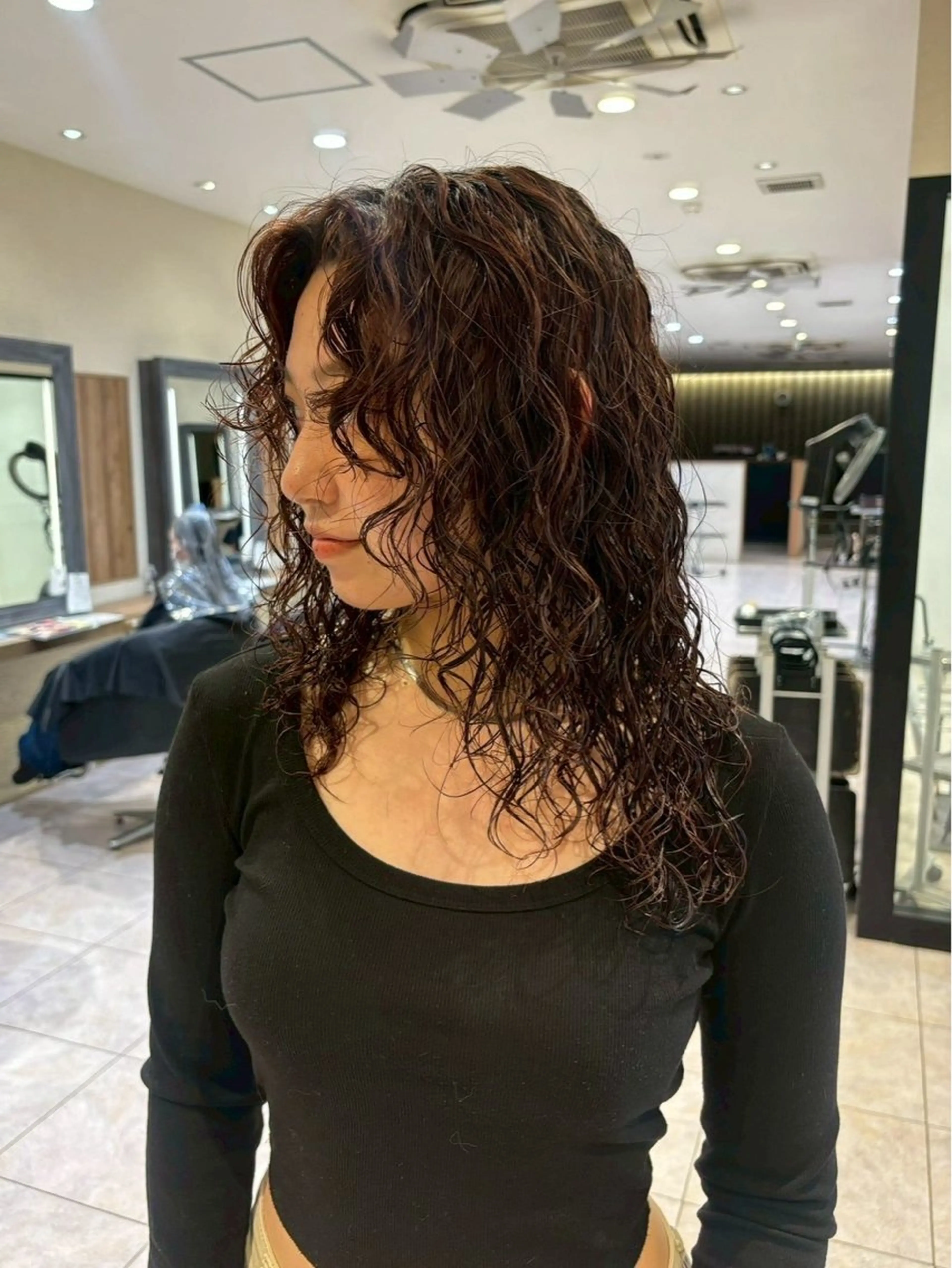 ロング パーマ 暖色カラー/ボブ カット👗mimiのヘアスタイル