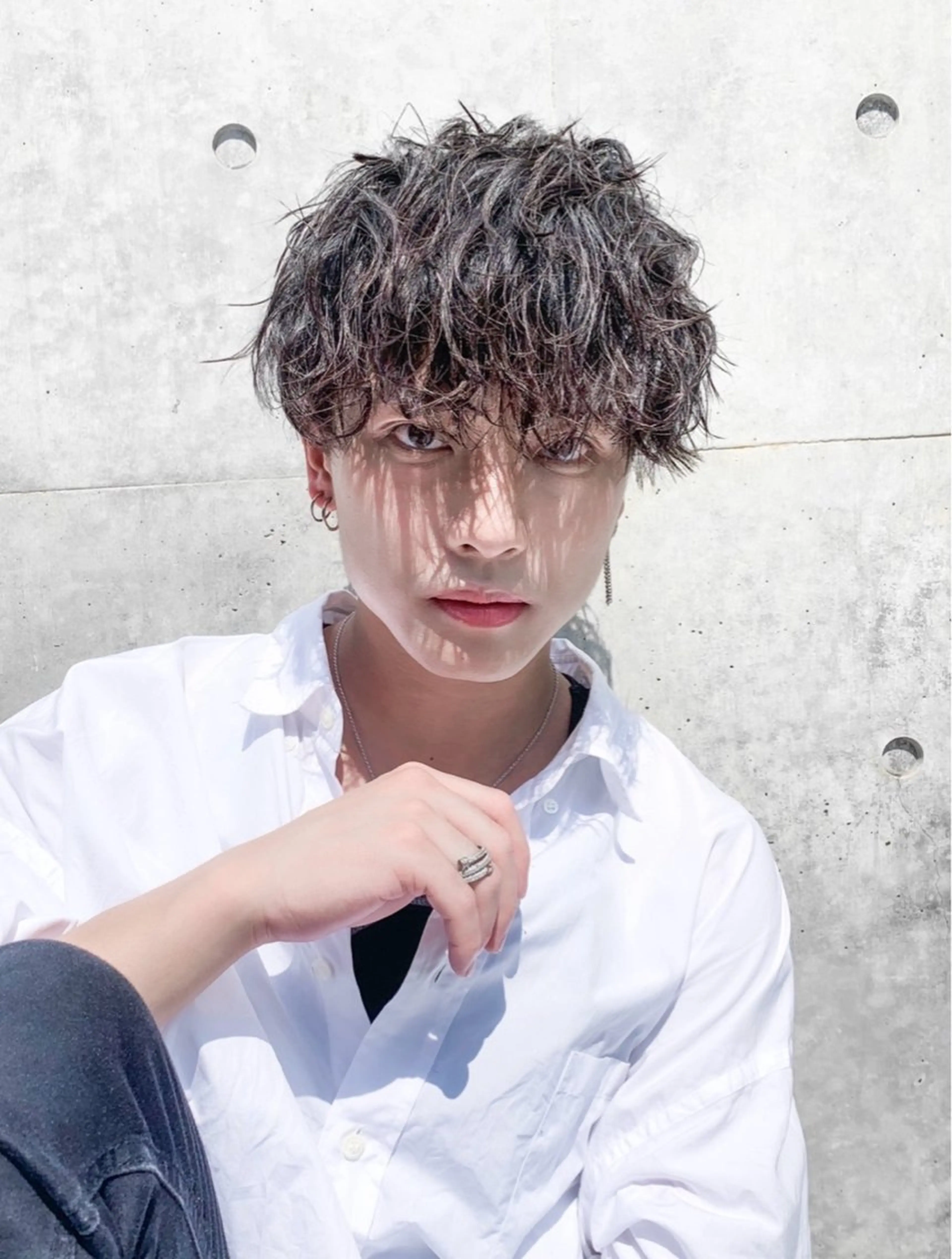 パーマ メンズ カット パーマ トリートメント ヘッドスパ ヘアセット カズキ🌼曲がる縮毛 /くせ毛パーマのヘアスタイル