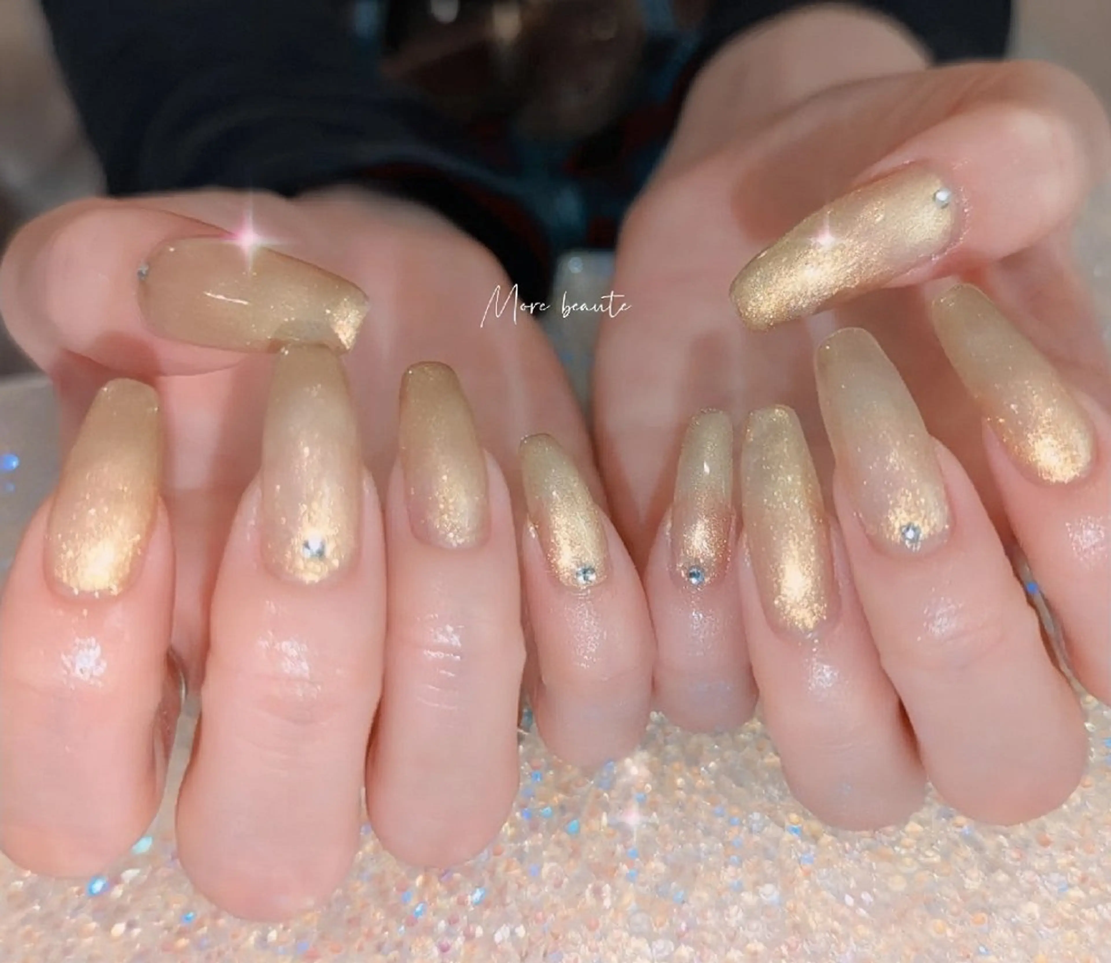 ネイル アートネイル ジェルネイル ハート 韓国ネイル マグネットネイル ハンドネイル I LOVE ME NAIL.｡.:*♡のネイルデザイン