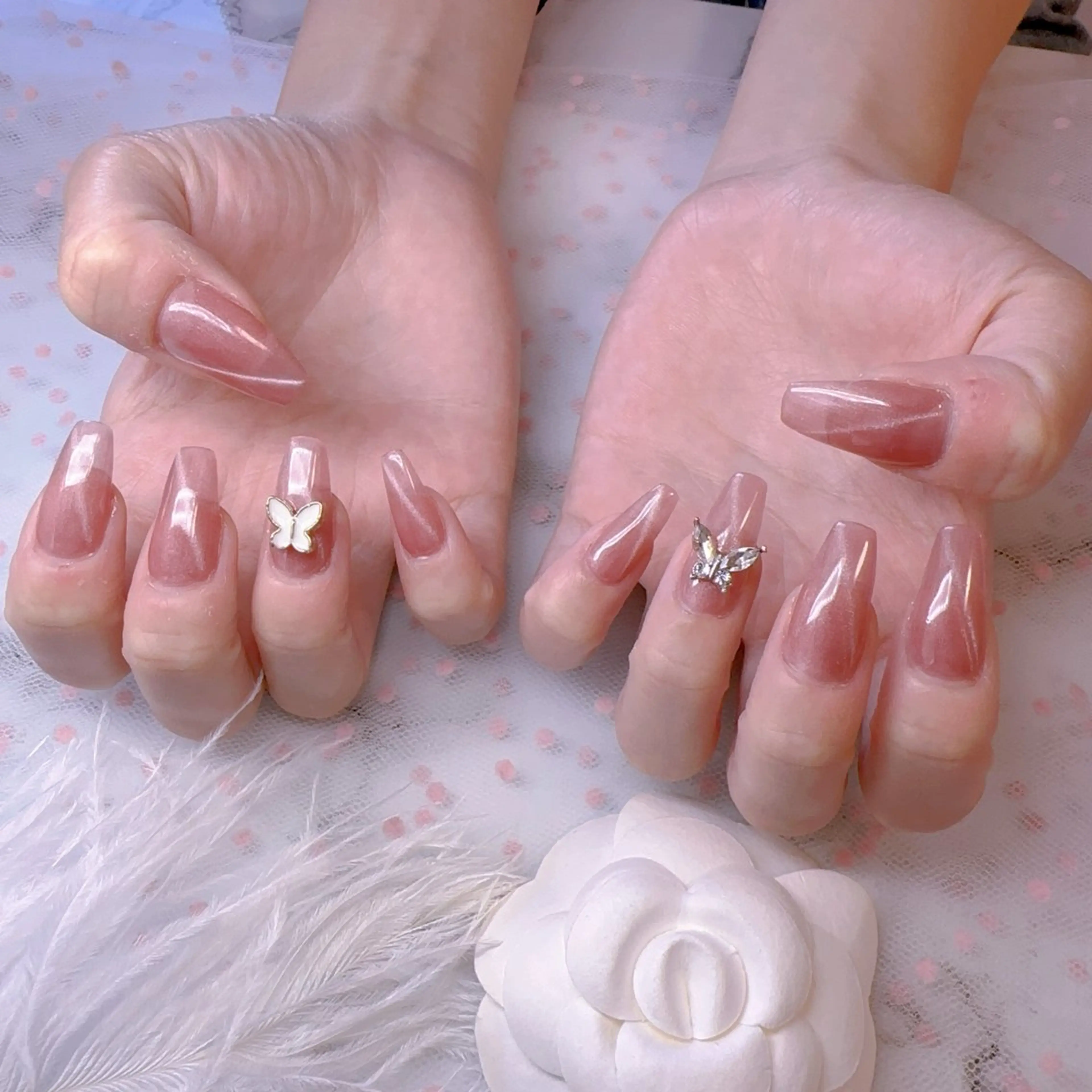 ネイル オーロラネイル 長さ出し フットネイル 韓国ネイル ラメ(グリッター) ハンドネイル Belle nail salon 新小岩のネイルデザイン