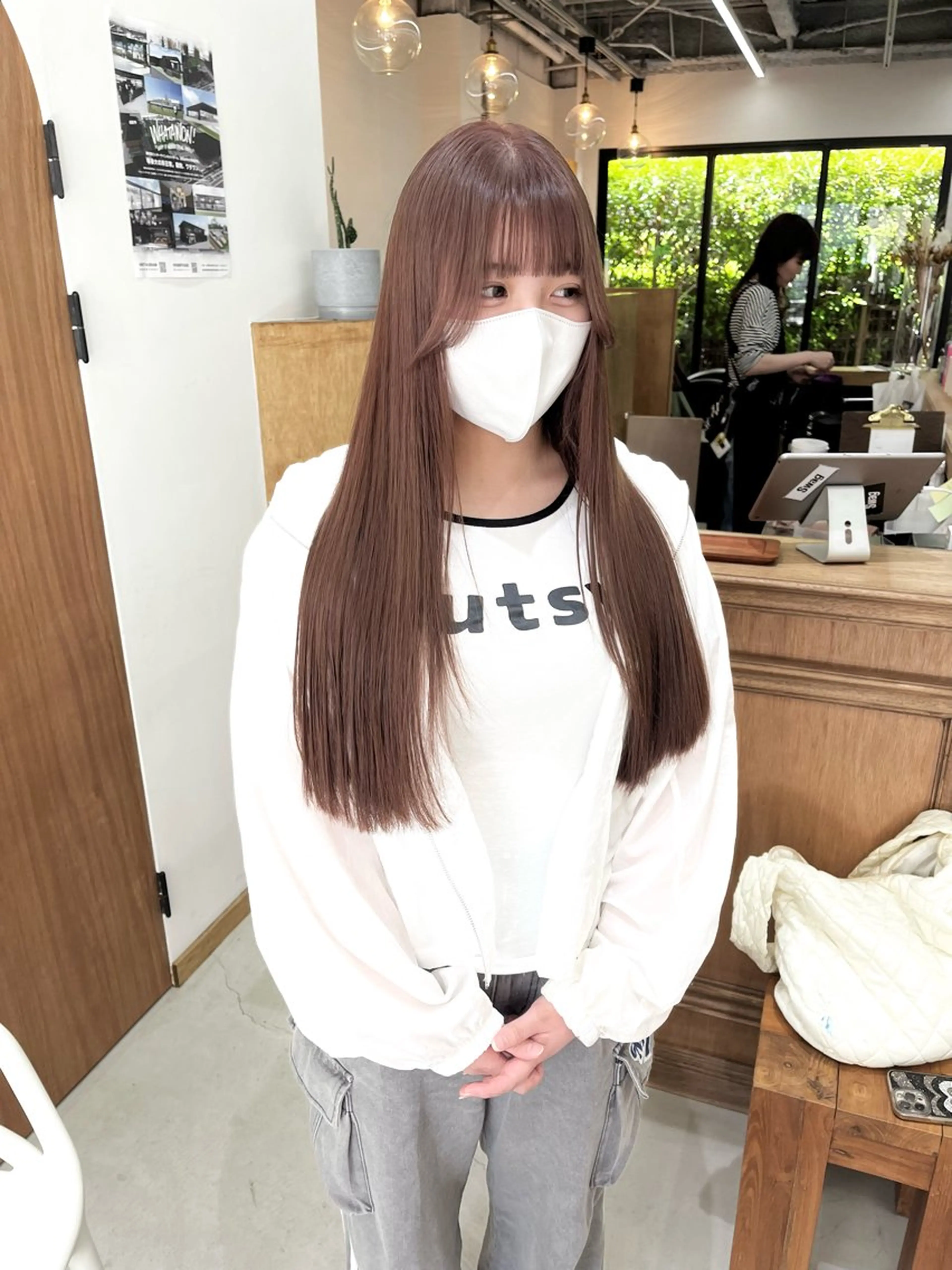 ロング カラー ヘアアレンジ ブリーチ ダブルカラー ブリーチなしカラー ena/ブリーチなし 暖色・ベージュ🎀のヘアスタイル