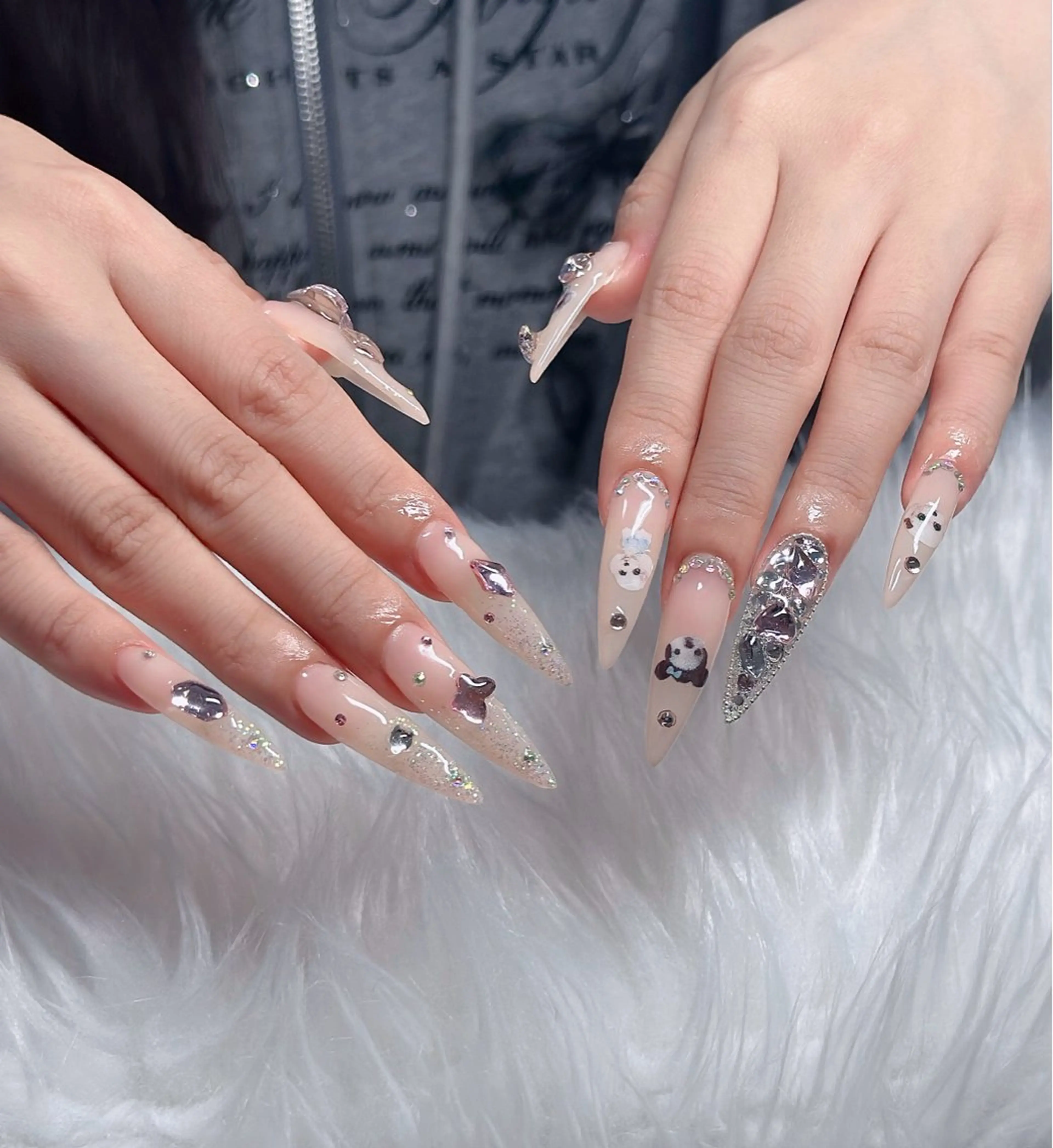 ネイル ハート キラキラネイル リボン ハンドネイル キノコ H.babynailのネイルデザイン