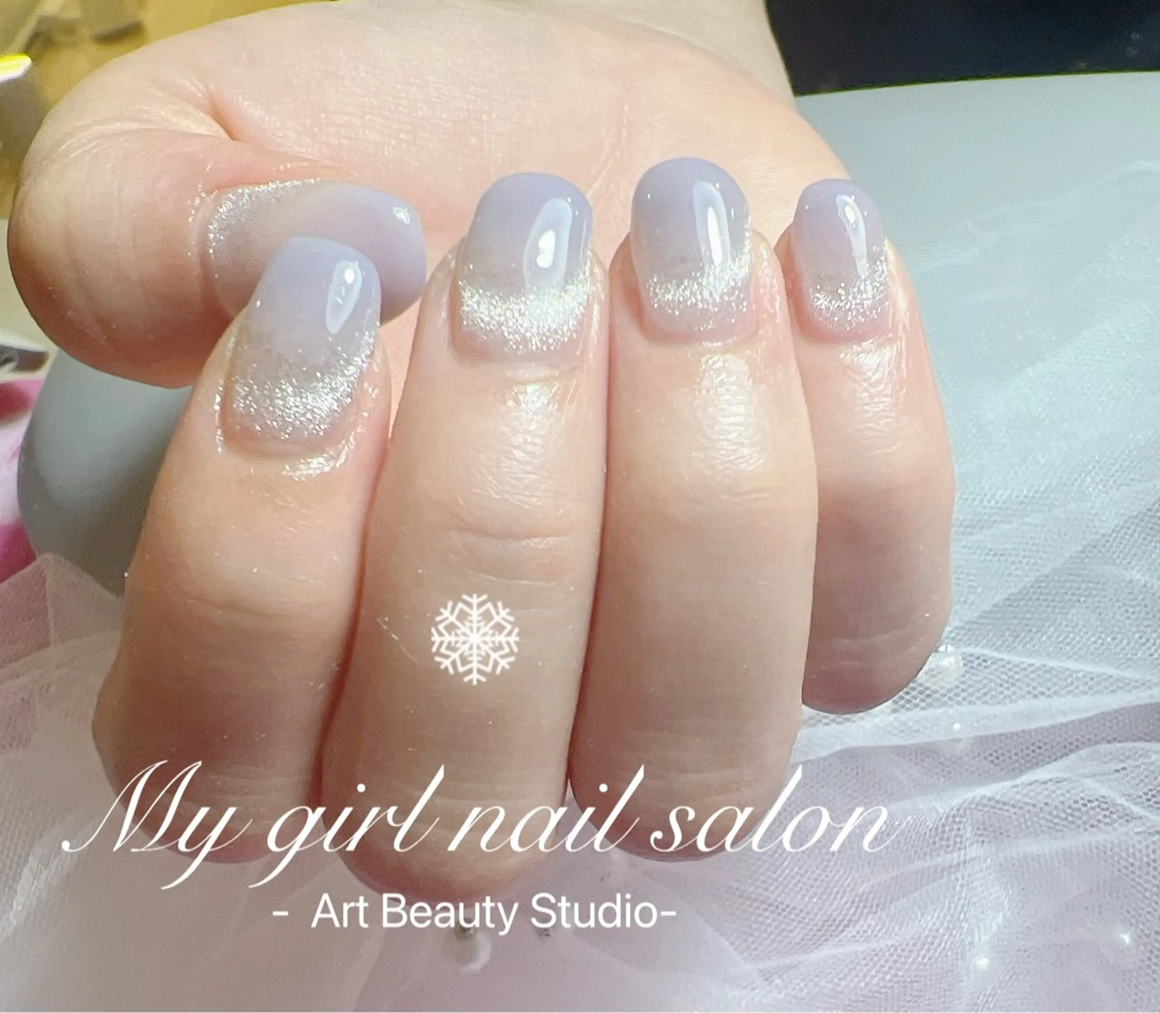 ネイル フレンチネイル グラデーション マグネットネイル マグネットフレンチ 逆フレンチ My Girl nailsalonのネイルデザイン
