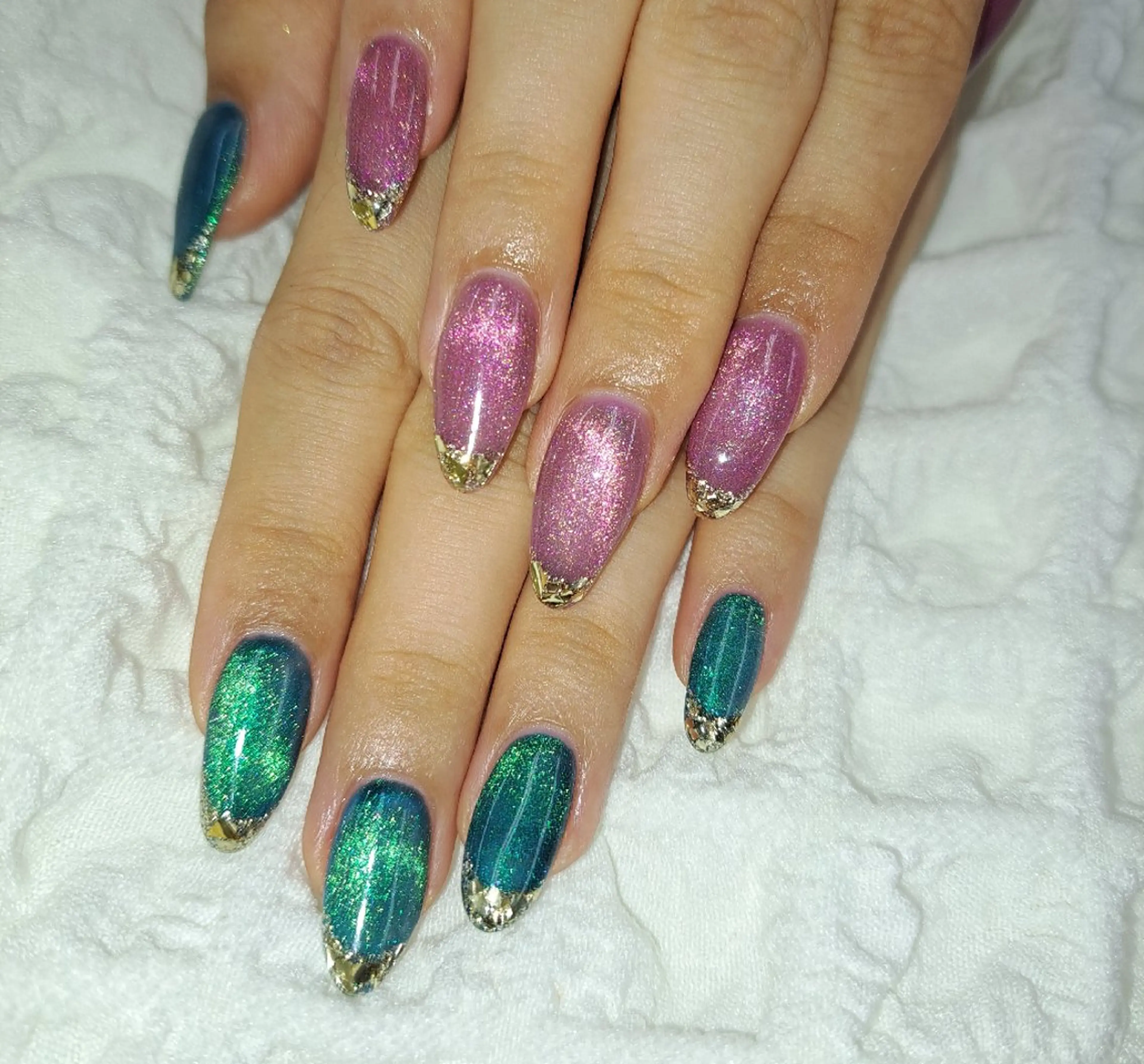 ネイル チークネイル フレンチネイル ジェルネイル ガーリー ハート ハンドネイル 河野ちえ (雑誌掲載サロン)のネイルデザイン