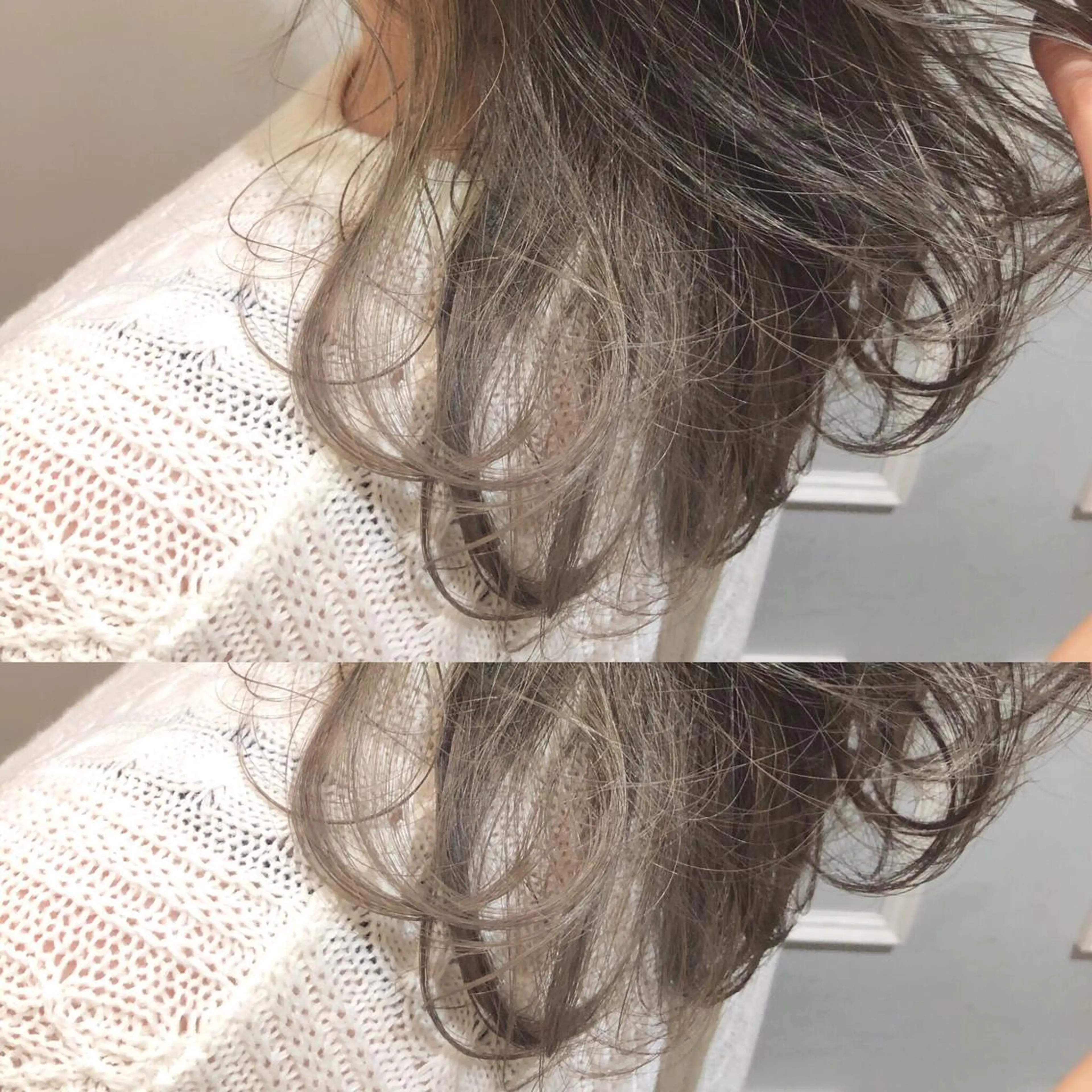 セミロング カラー ブリーチ グレージュ カット ヘアカラー トリートメント 韓国ヘア🇰🇷 トヨキトキコのヘアスタイル