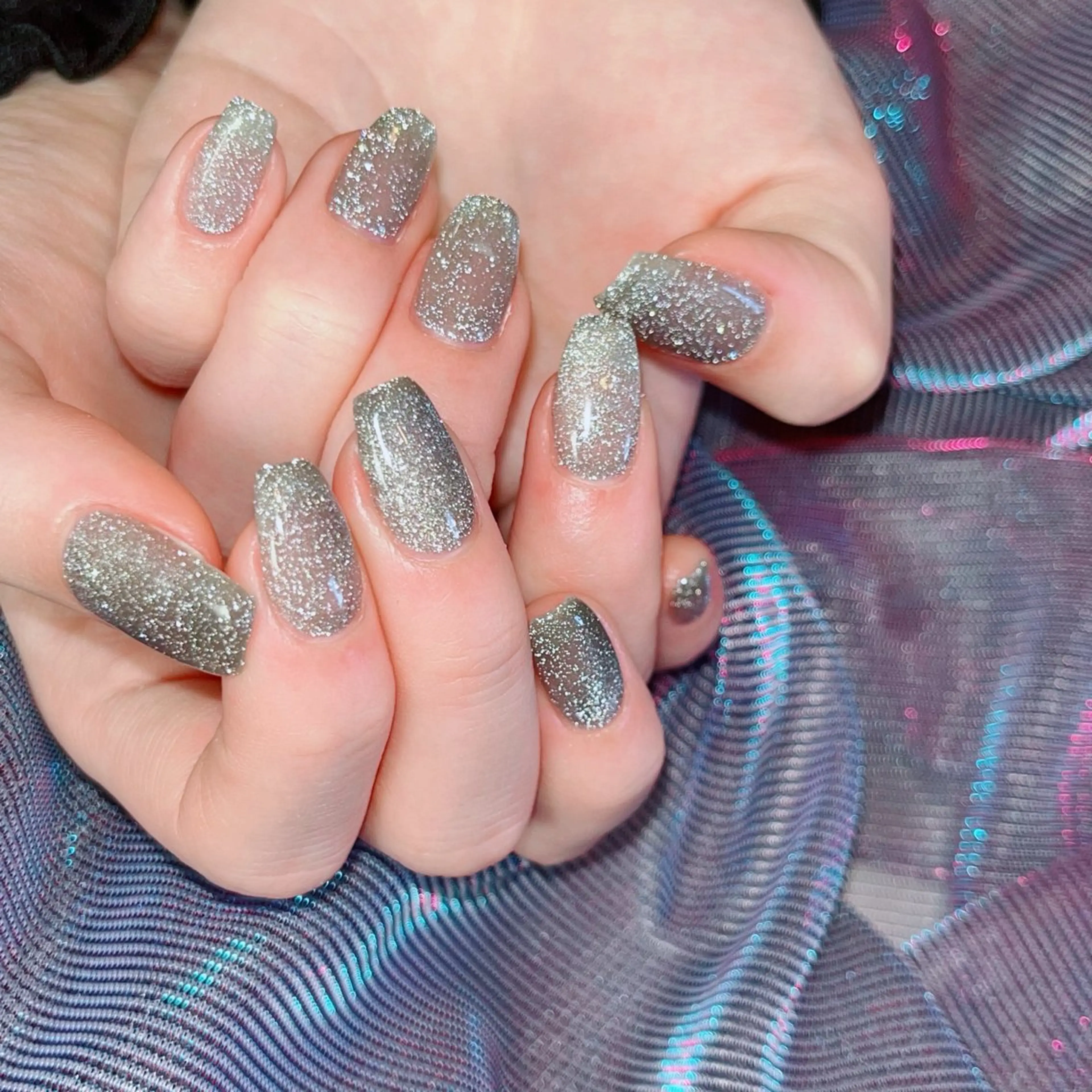 ネイル フラッシュネイル キラキラネイル ワンカラーネイル ハンドネイル ruirui.naildesign所属・RUI ☆のネイルデザイン