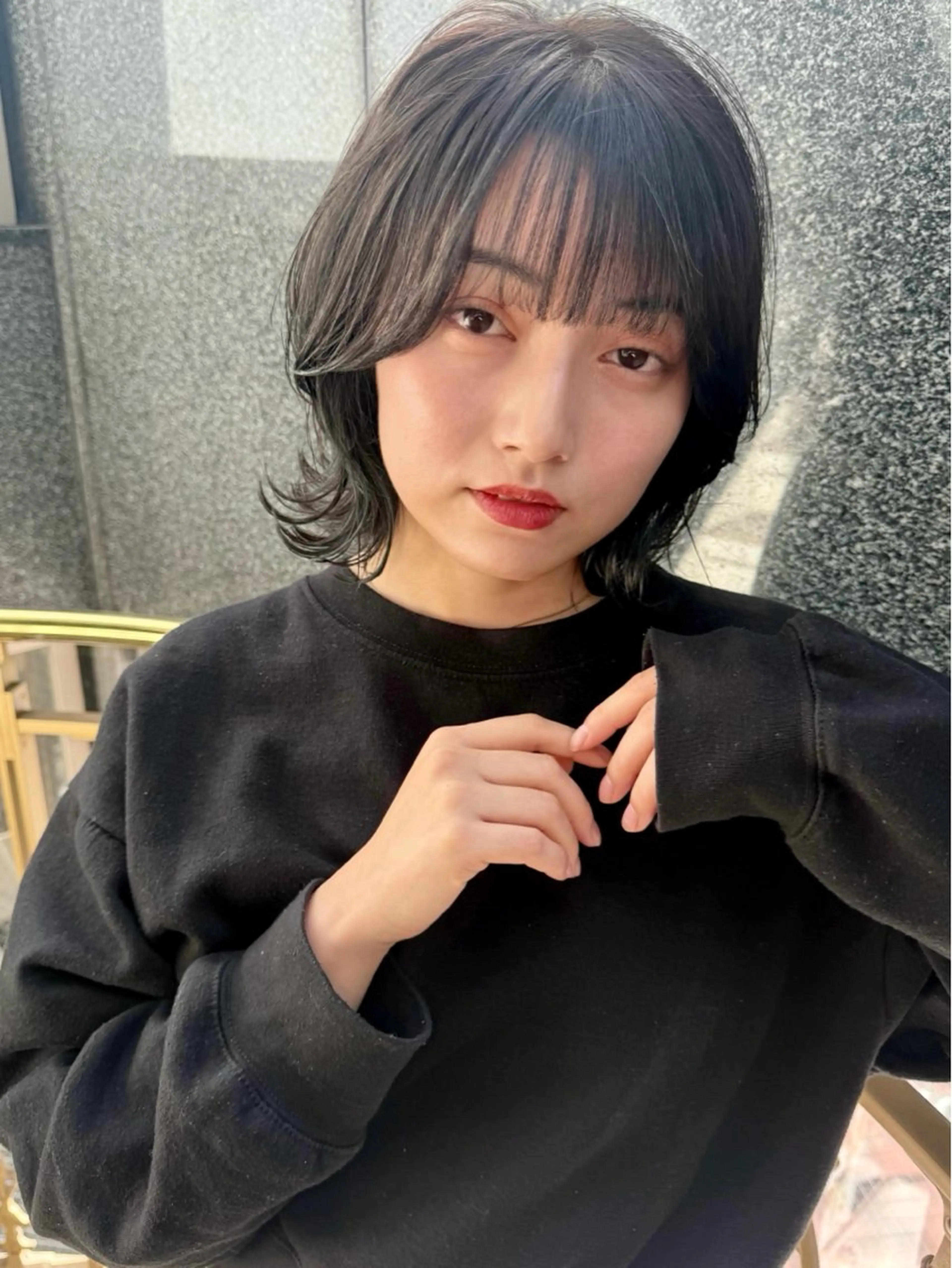 ミディアム カラー COREblanc ゆきの／表参道 原宿のヘアスタイル