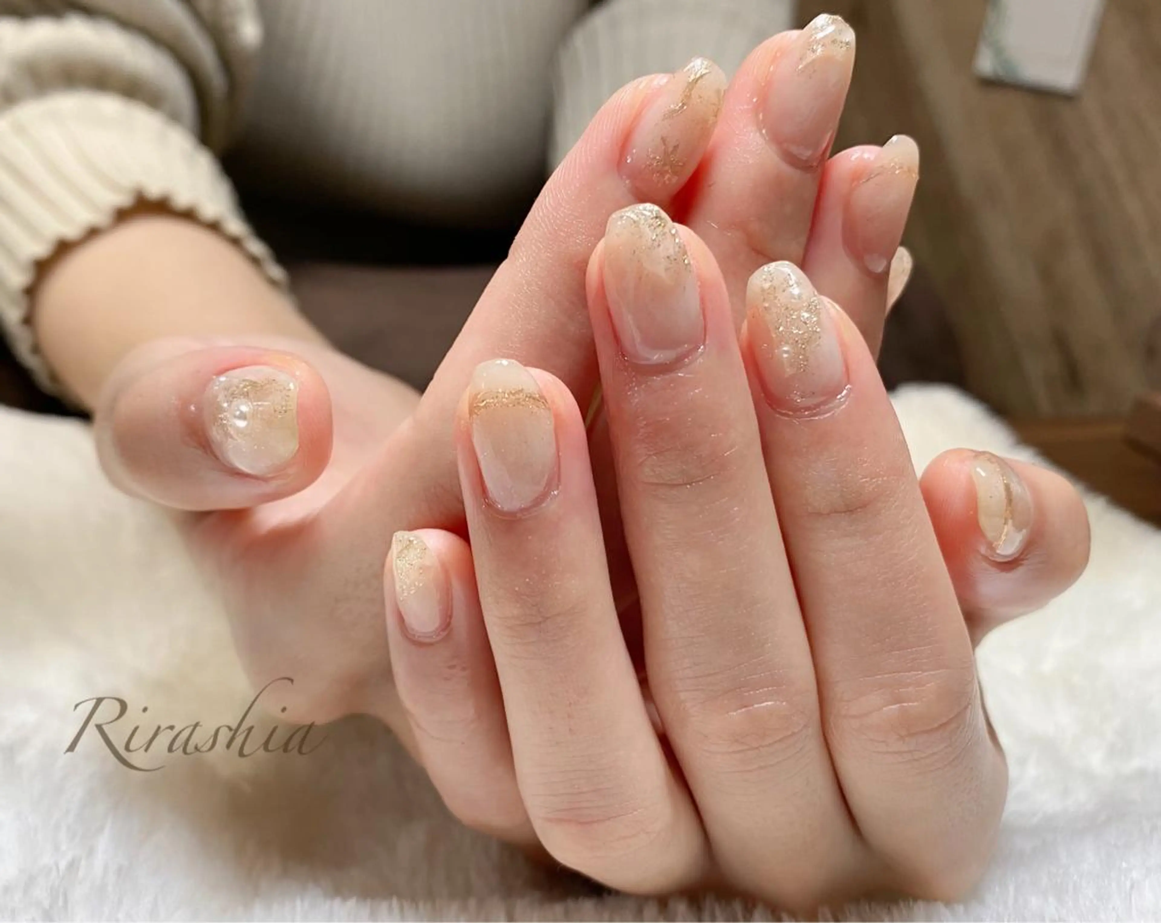 ネイル アートネイル ニュアンスネイル ハンドネイル ハンドケア うる艶♡透明感ネイル Rirashiaのネイルデザイン
