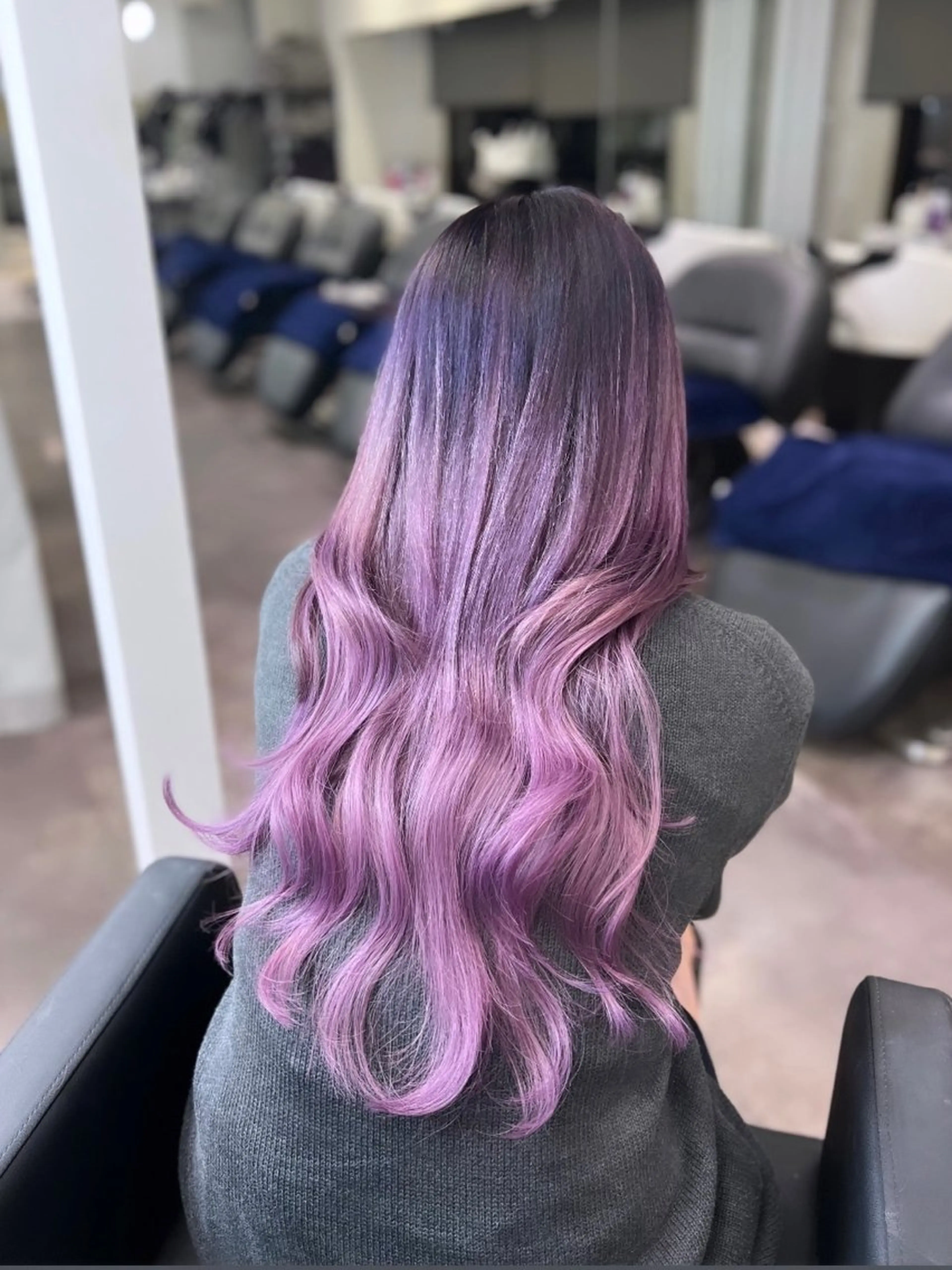 ロング カラー シールエクステ パープルカラー エクステ エクステ 【elyts】 COCOROのヘアスタイル