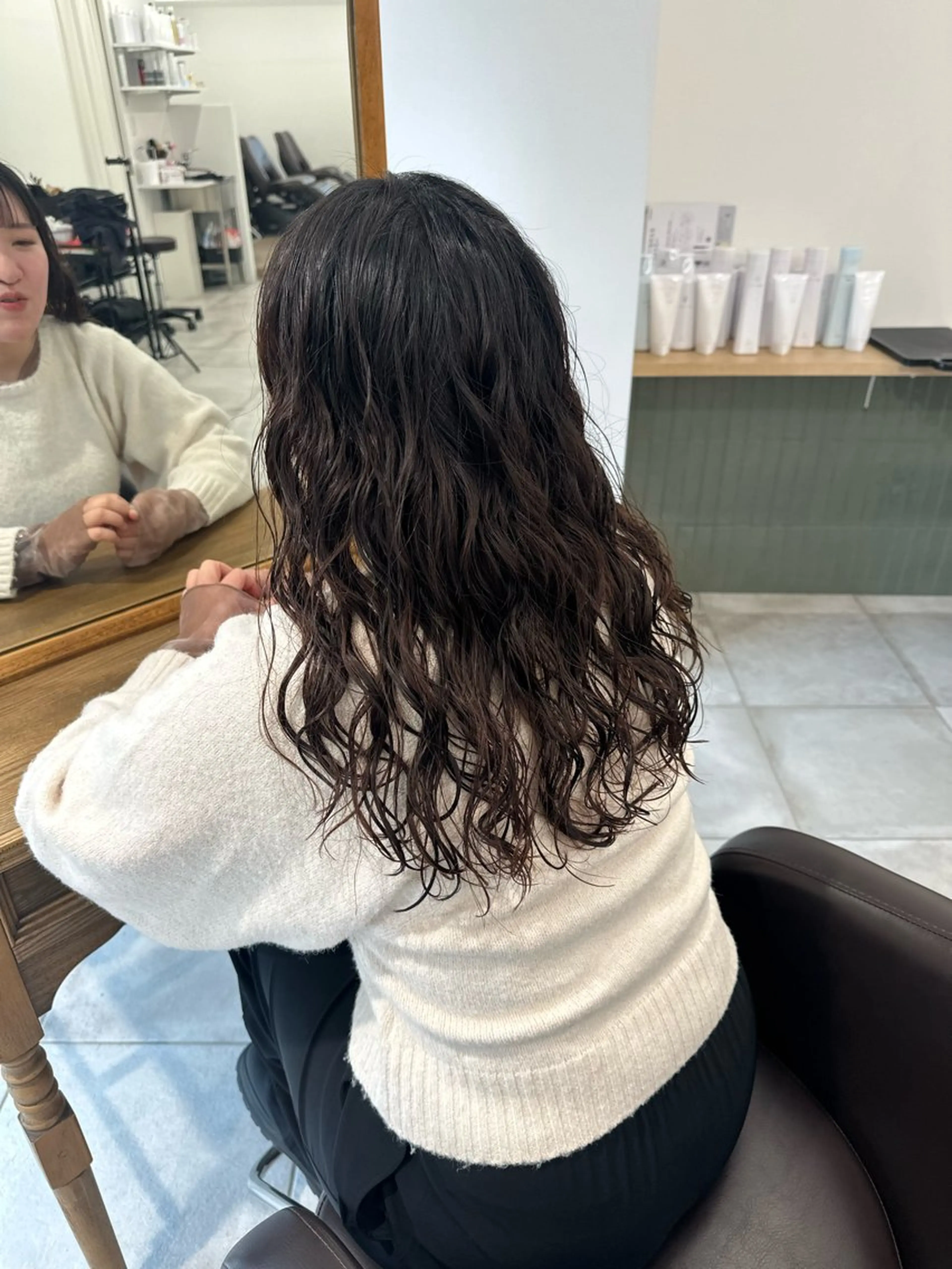 セミロング カラー パーマ キッズ カット パーマ トリートメント オトナヘア🌸 harukaのヘアスタイル