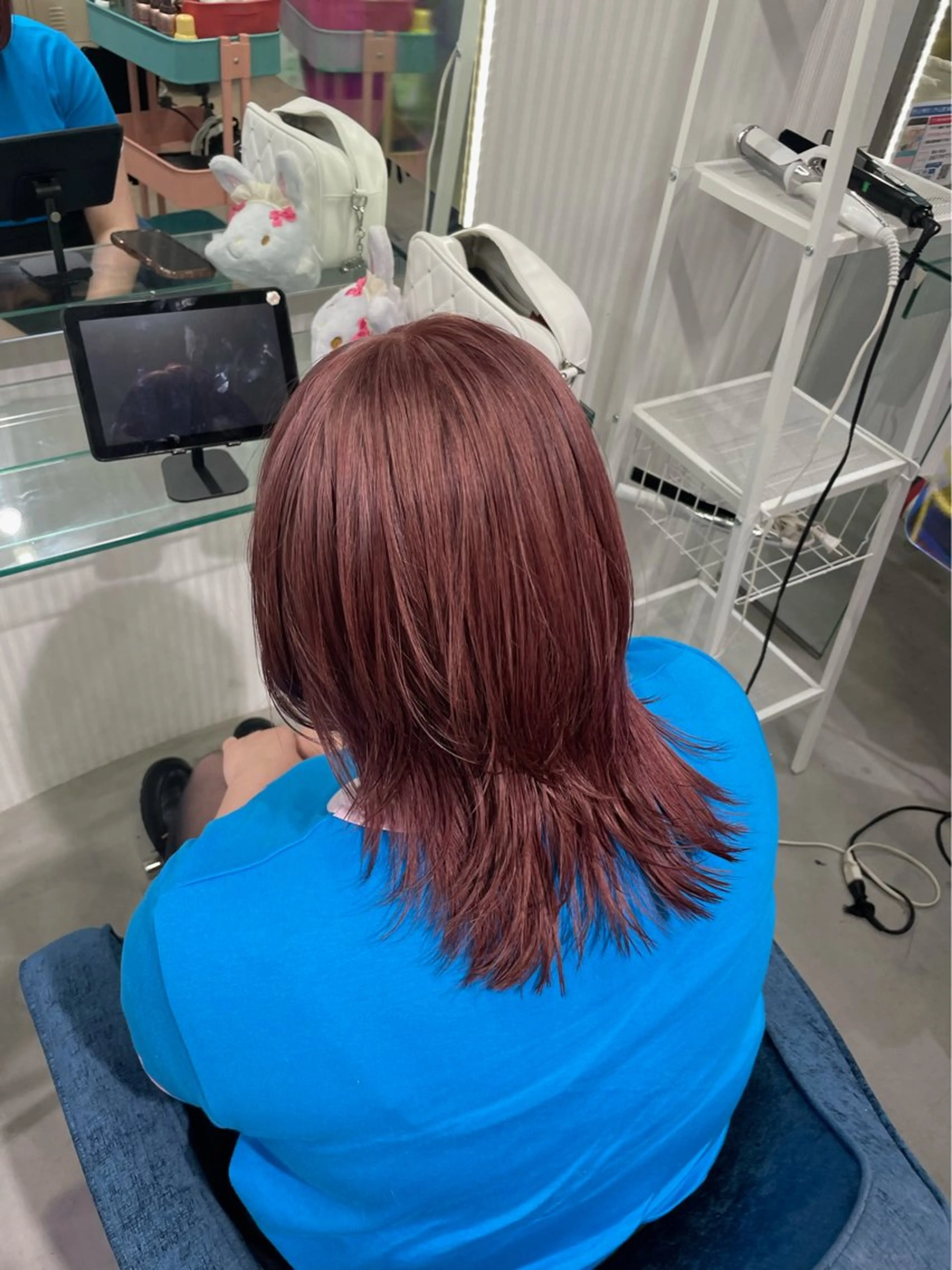 ミディアム カラー ピンクカラー ヘアカラー 安井まゆ _Box mico.のヘアスタイル