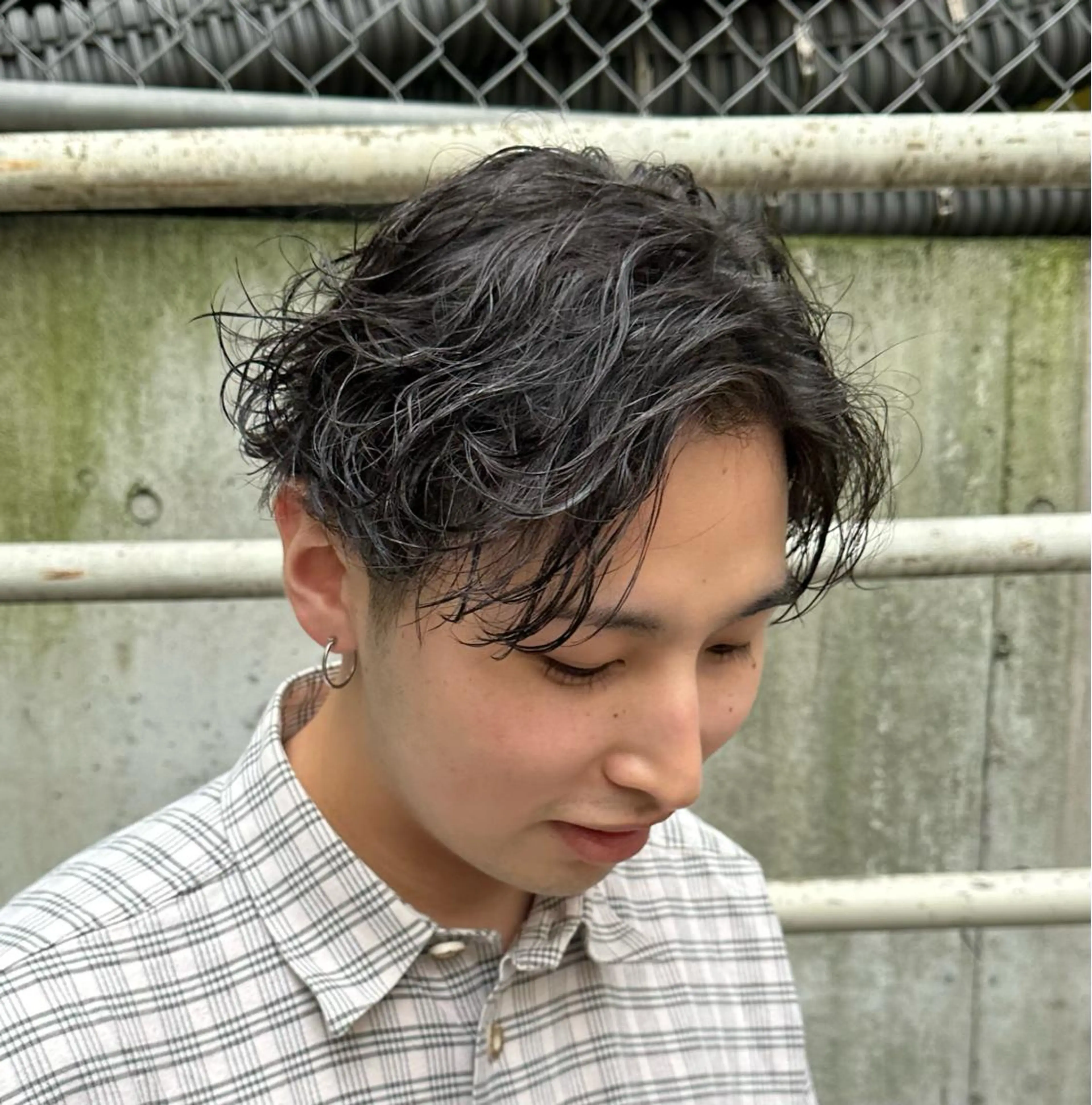ショート パーマ メンズ カット パーマ 曲がる縮毛矯正/ メンズ縮毛/白澤のヘアスタイル
