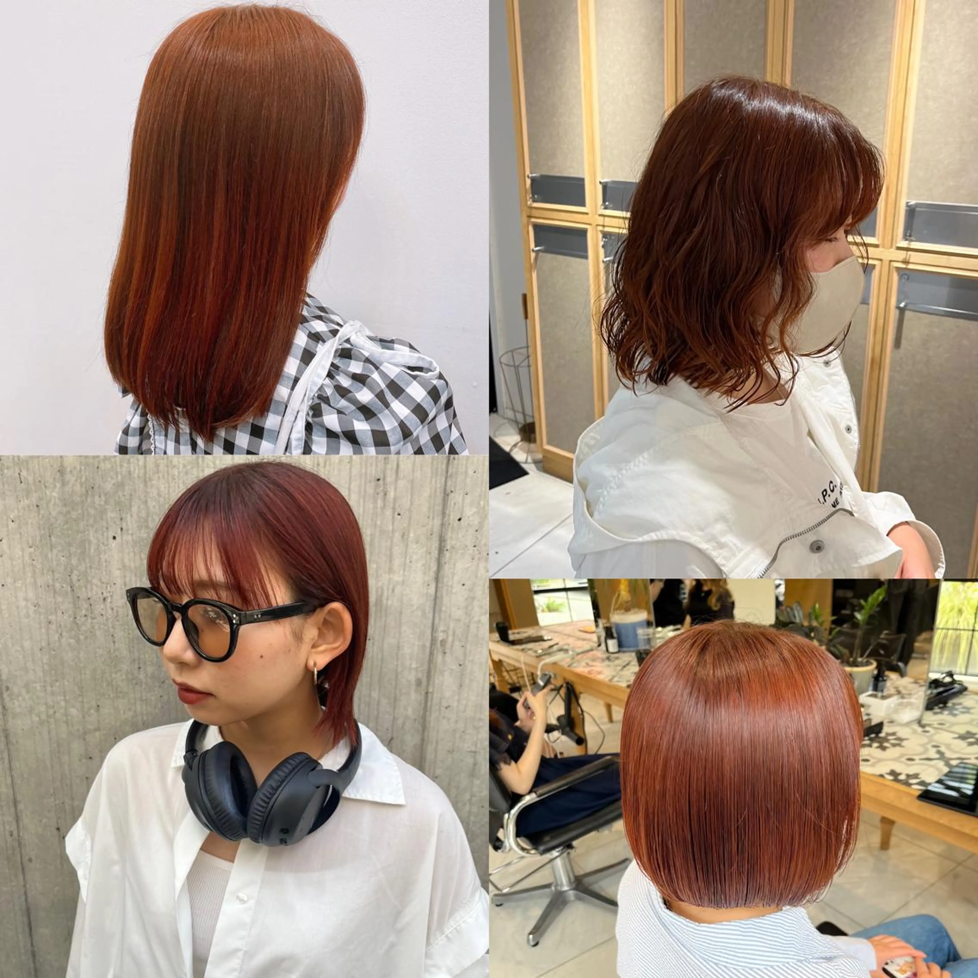 ロング カラー パーマ オレンジ ナミ🩶暗髪/暖色 ❤️/透明感/縮毛のヘアスタイル