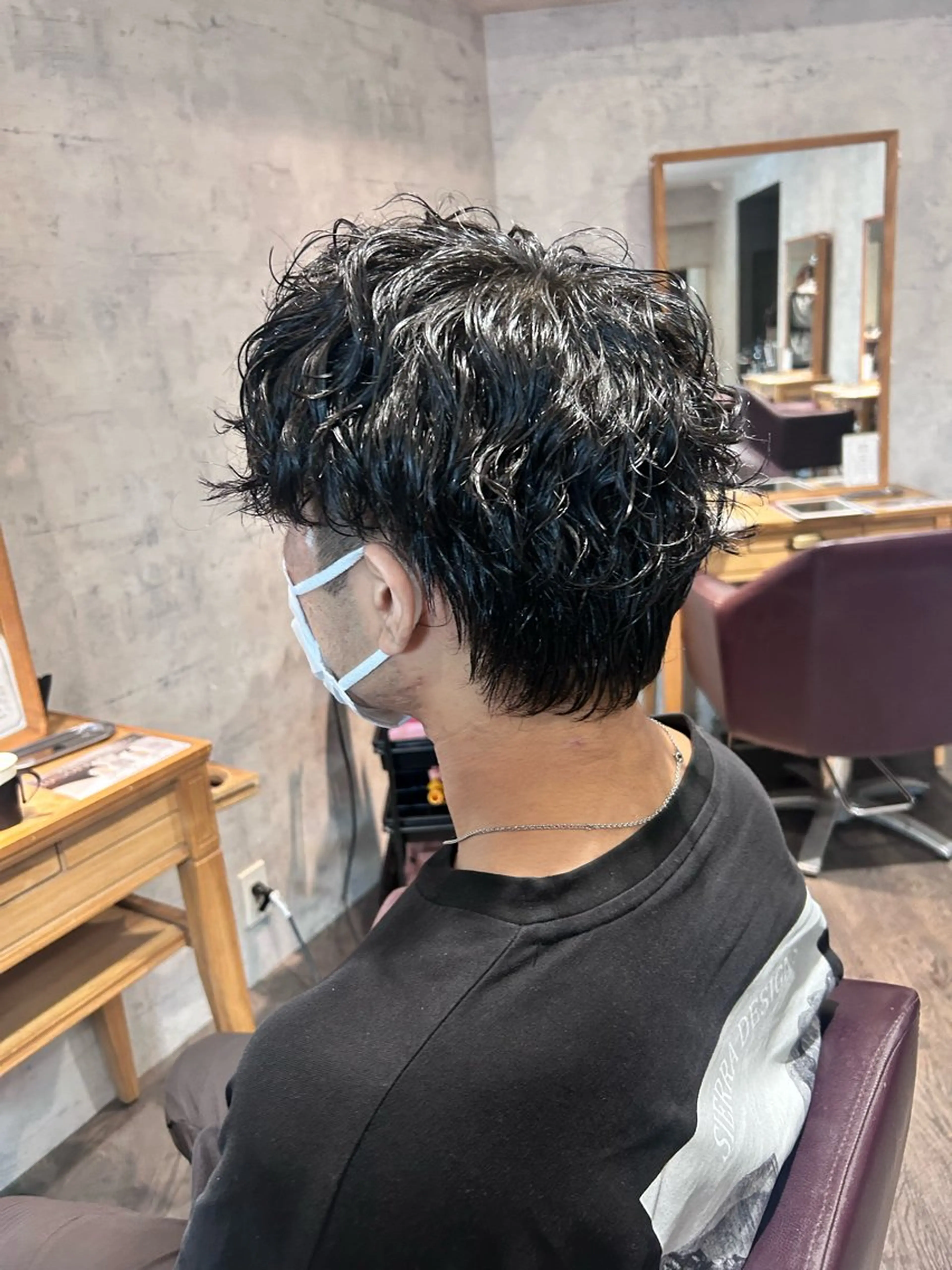 🌀men'sパーマ🌀波巻きパーマ🧑🏻‍🦱学生さん‼️学校が始まる前に🏫 カット➕パーマの写真