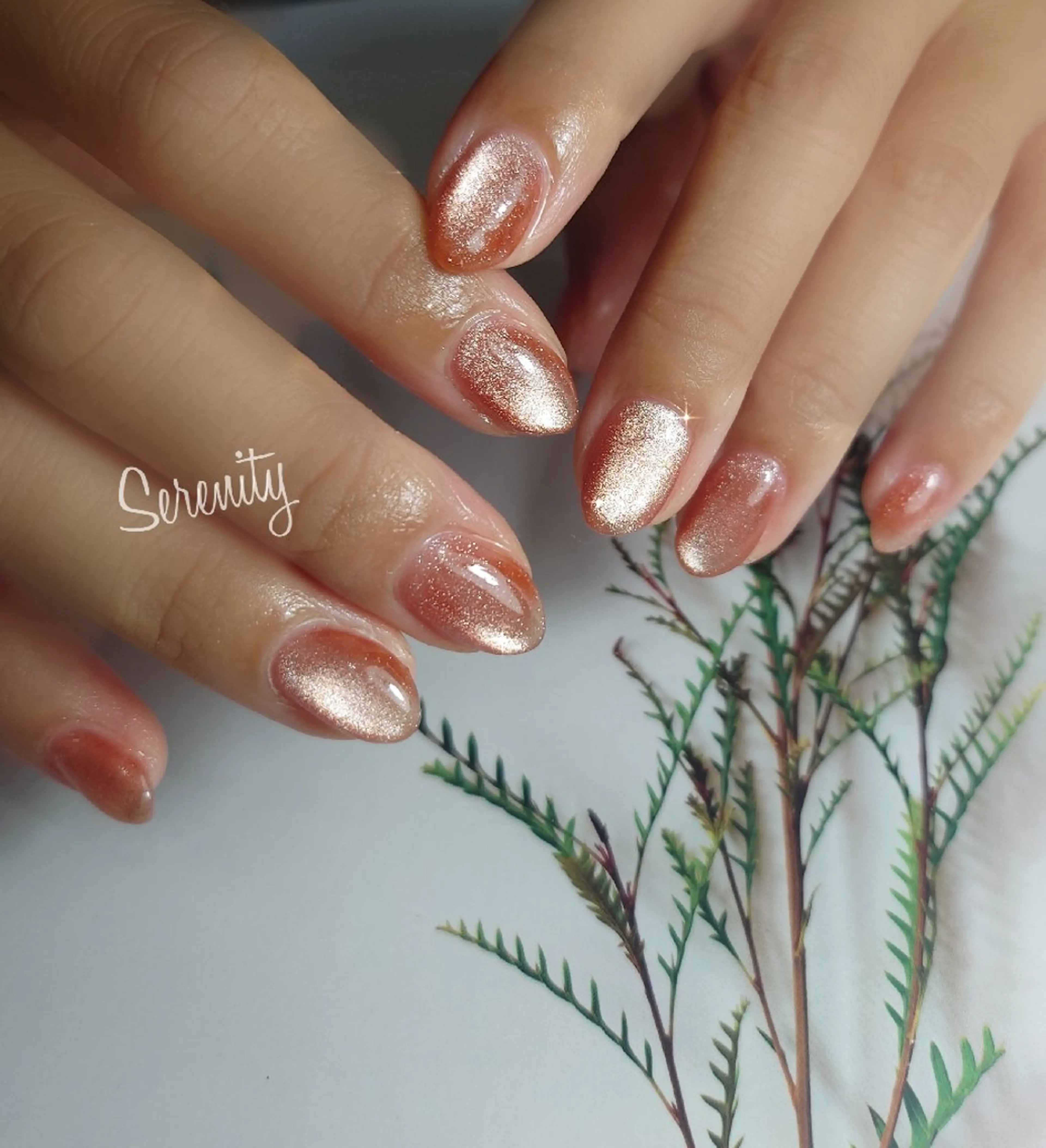 ネイル マグネットネイル マグネットワンカラー ワンカラーネイル オレンジ nail  serenityのネイルデザイン