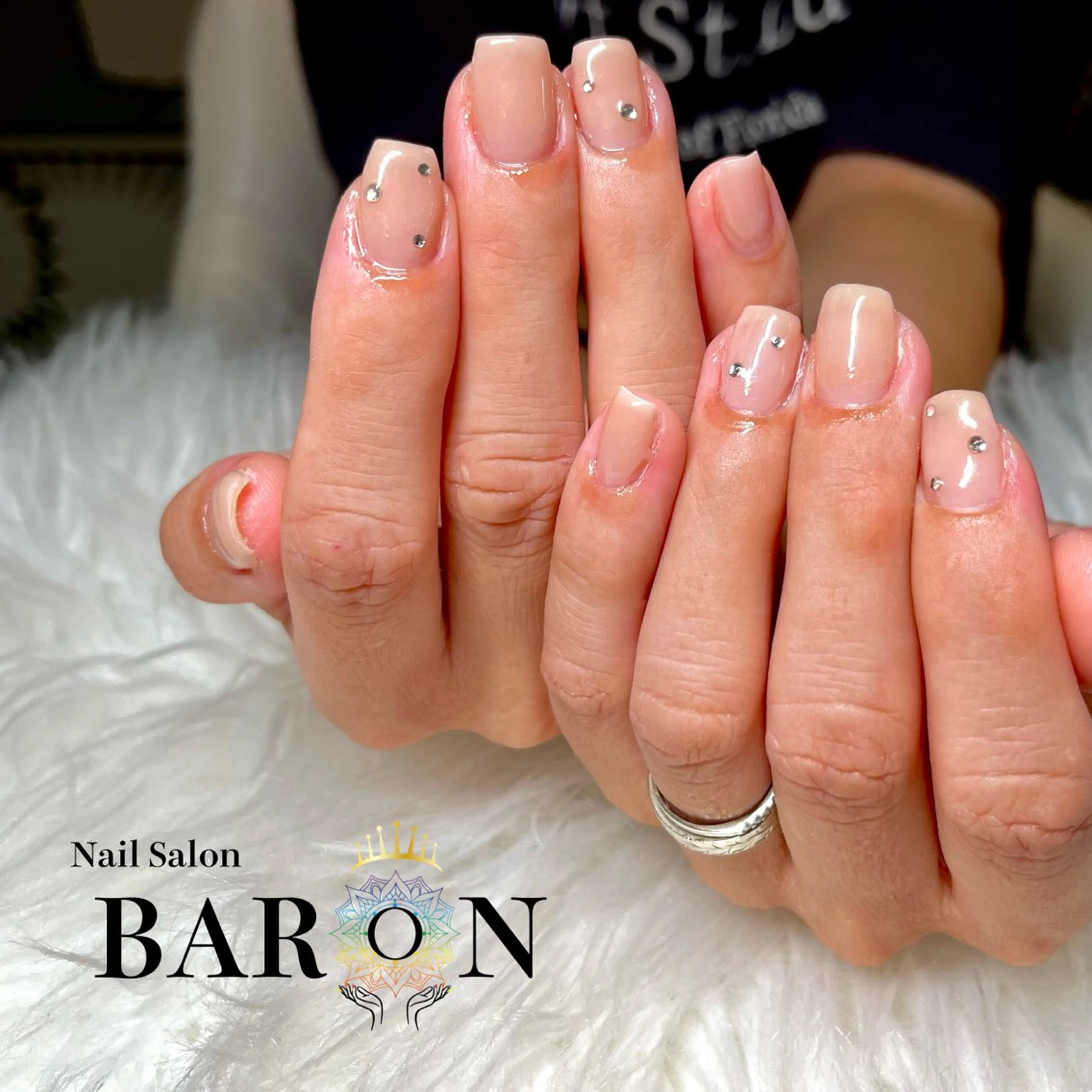 ネイル ストーンネイル ハンドネイル ☆SAKI☆ BARON 店長のネイルデザイン