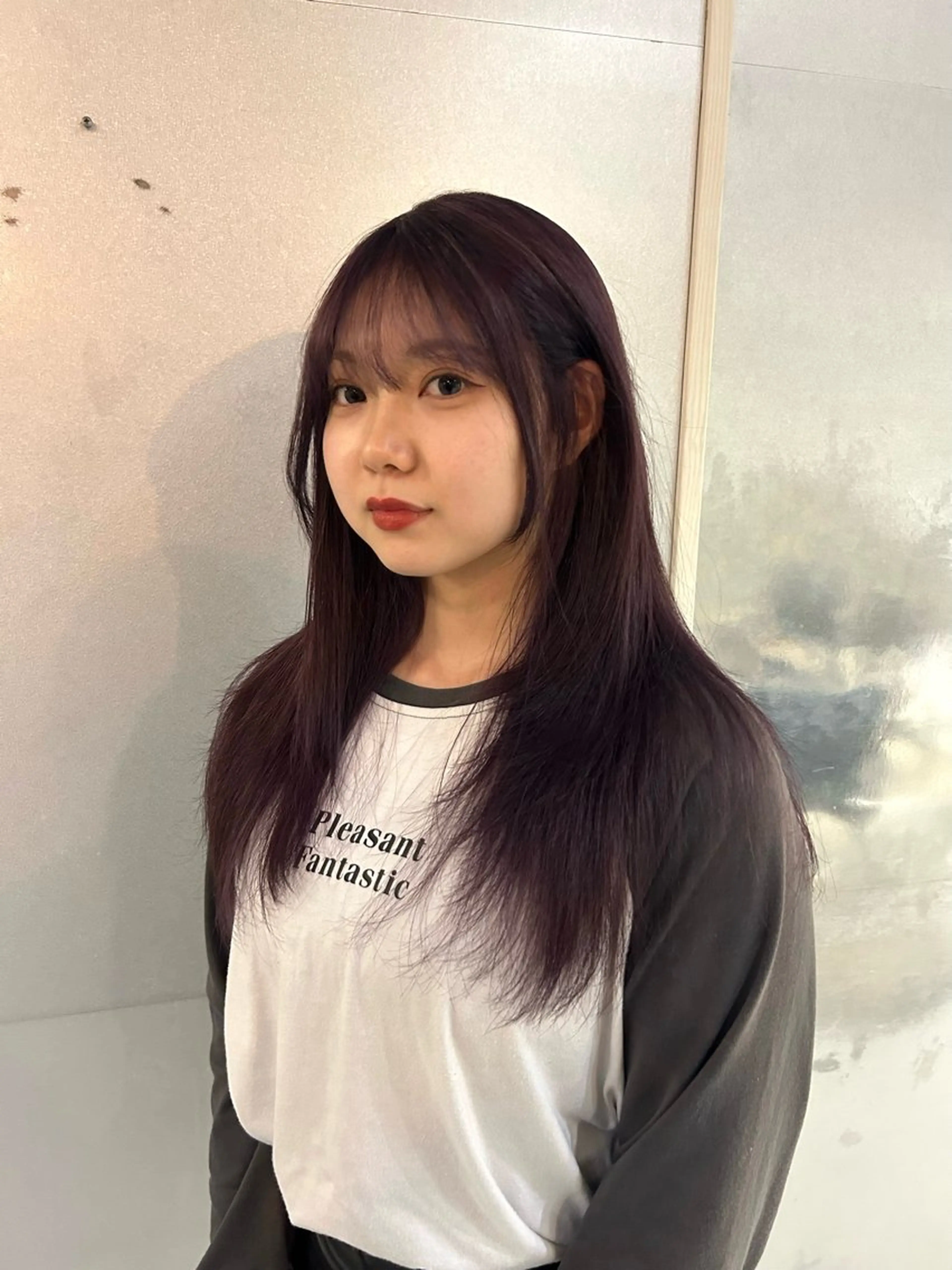 ロング カラー ブリーチ レイヤーカット/ルー ツカラー/EMIRIのヘアスタイル