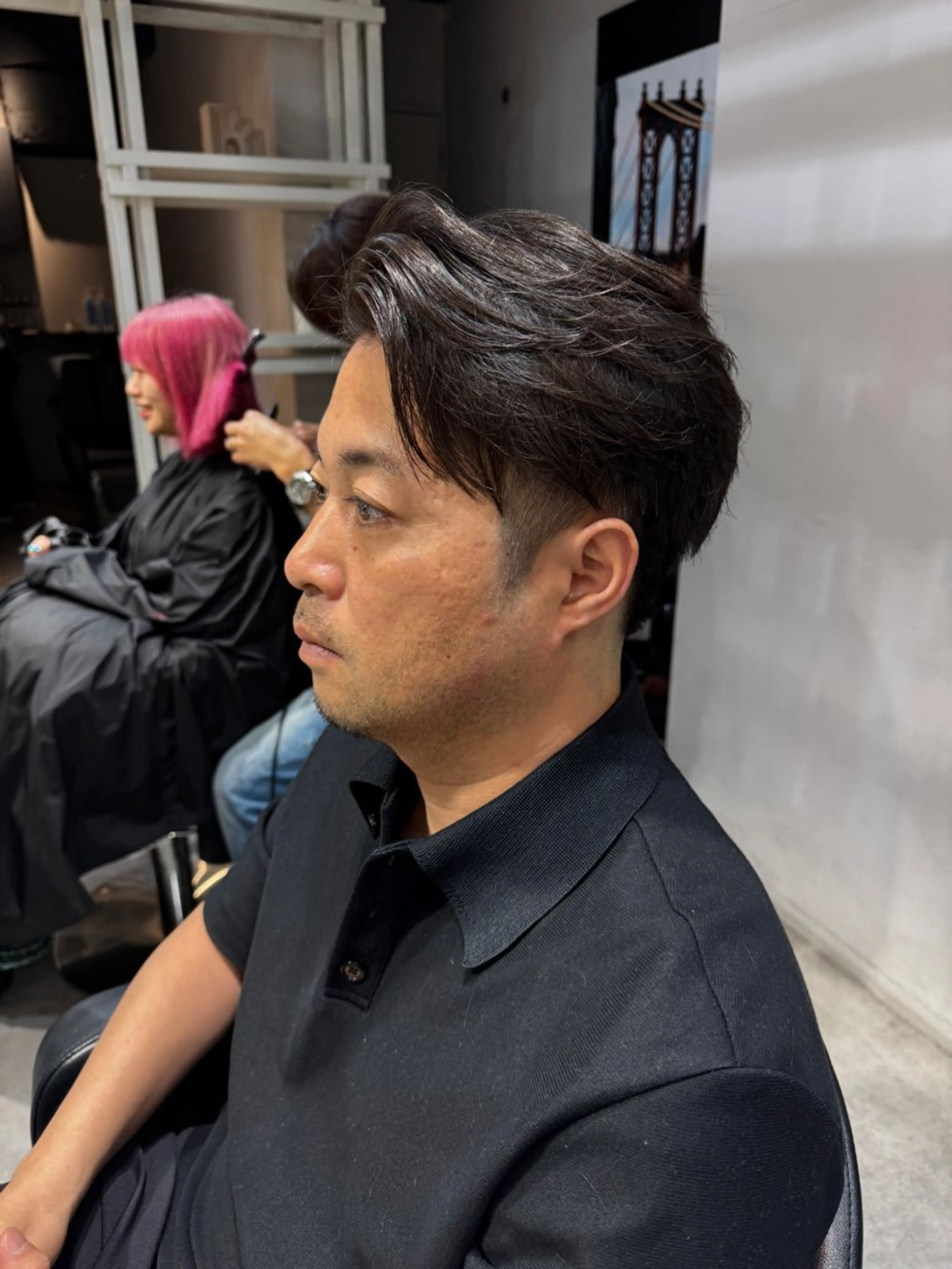 ミディアム メンズ アップバング 刈り上げ カット Dxxxx III所属・女性目線の大人 メンズ*Ayakaのヘアスタイル