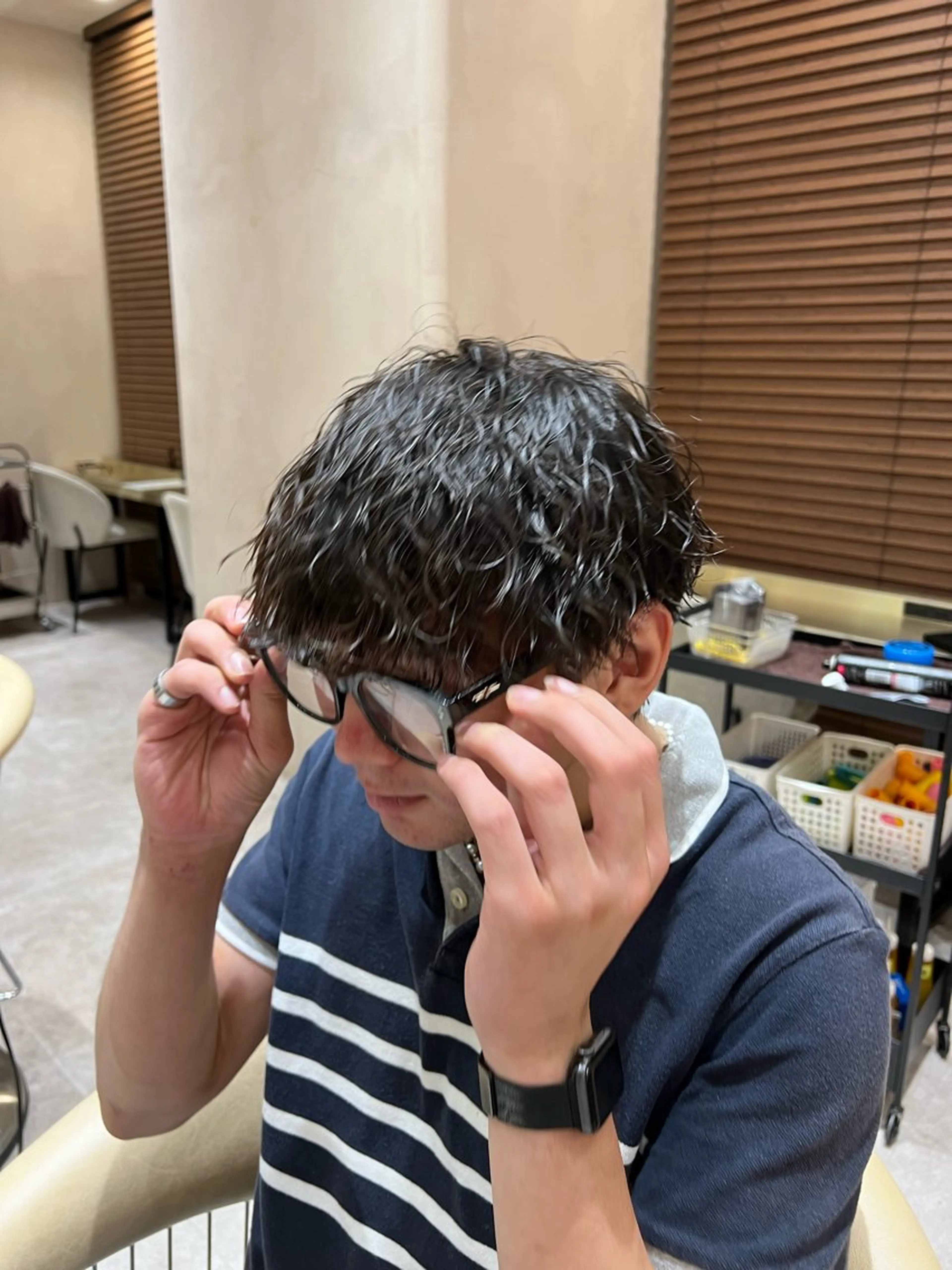 ショート パーマ メンズ 波巻きスパイラルパー マ/シャドウパーマ駿のヘアスタイル