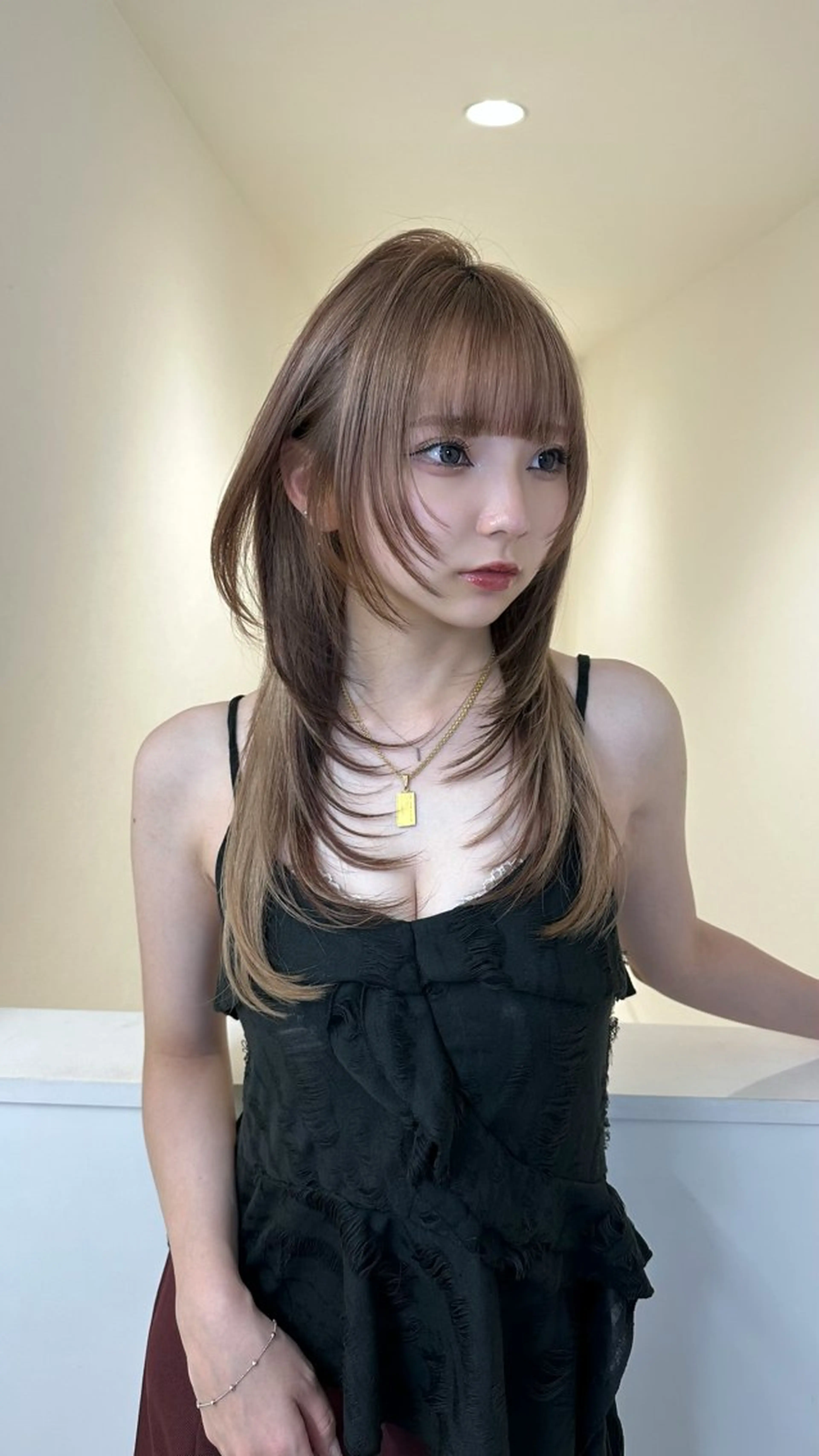 ロング ハッシュカット カット ヘアカラー 平成ギャル×韓国 mix💖MIKUのヘアスタイル