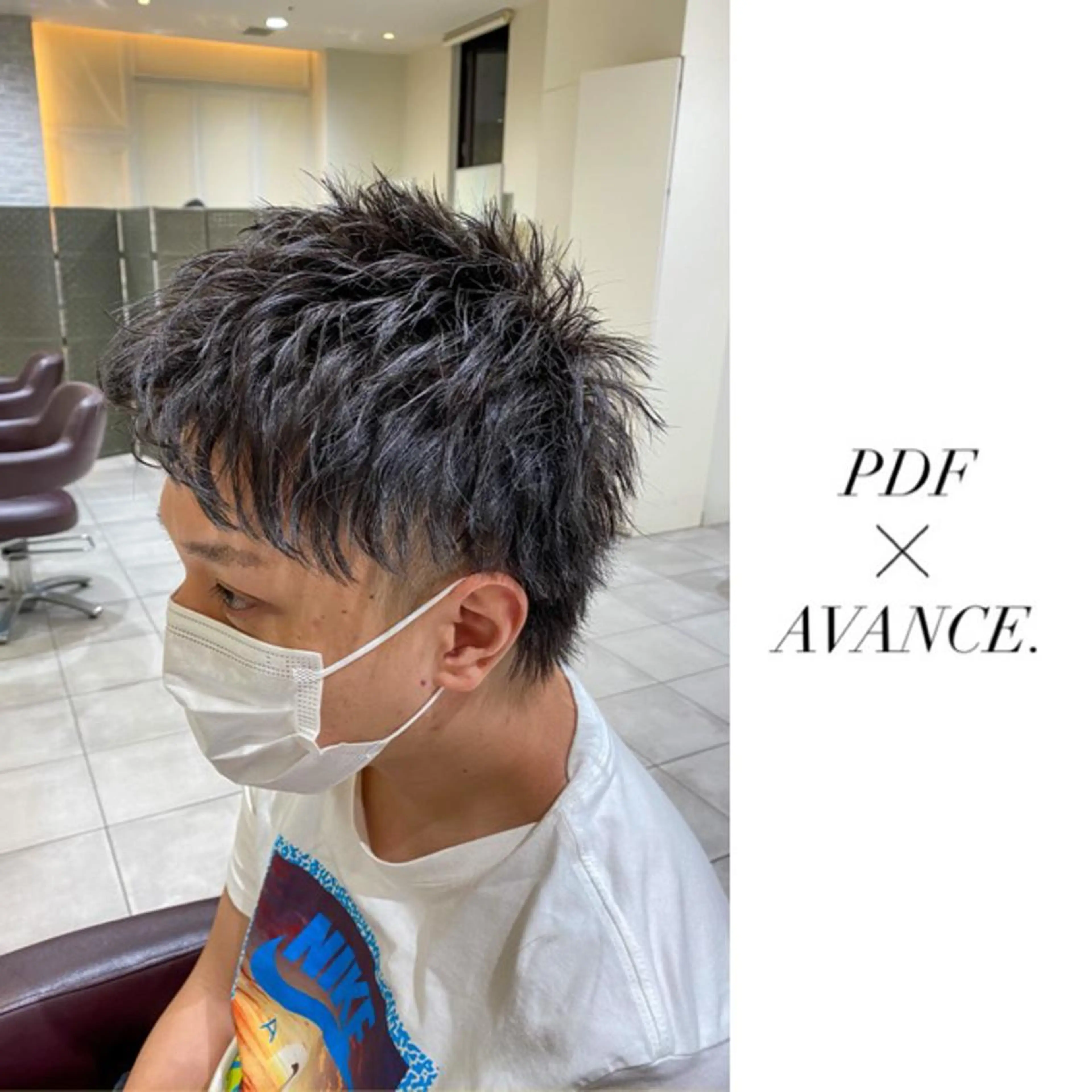ショート カラー メンズ メンズハイライト メンズメッシュ ハイライトカラー メッシュ シルバー カット ヘアカラー AVANCE.難波 店長 松元のヘアスタイル