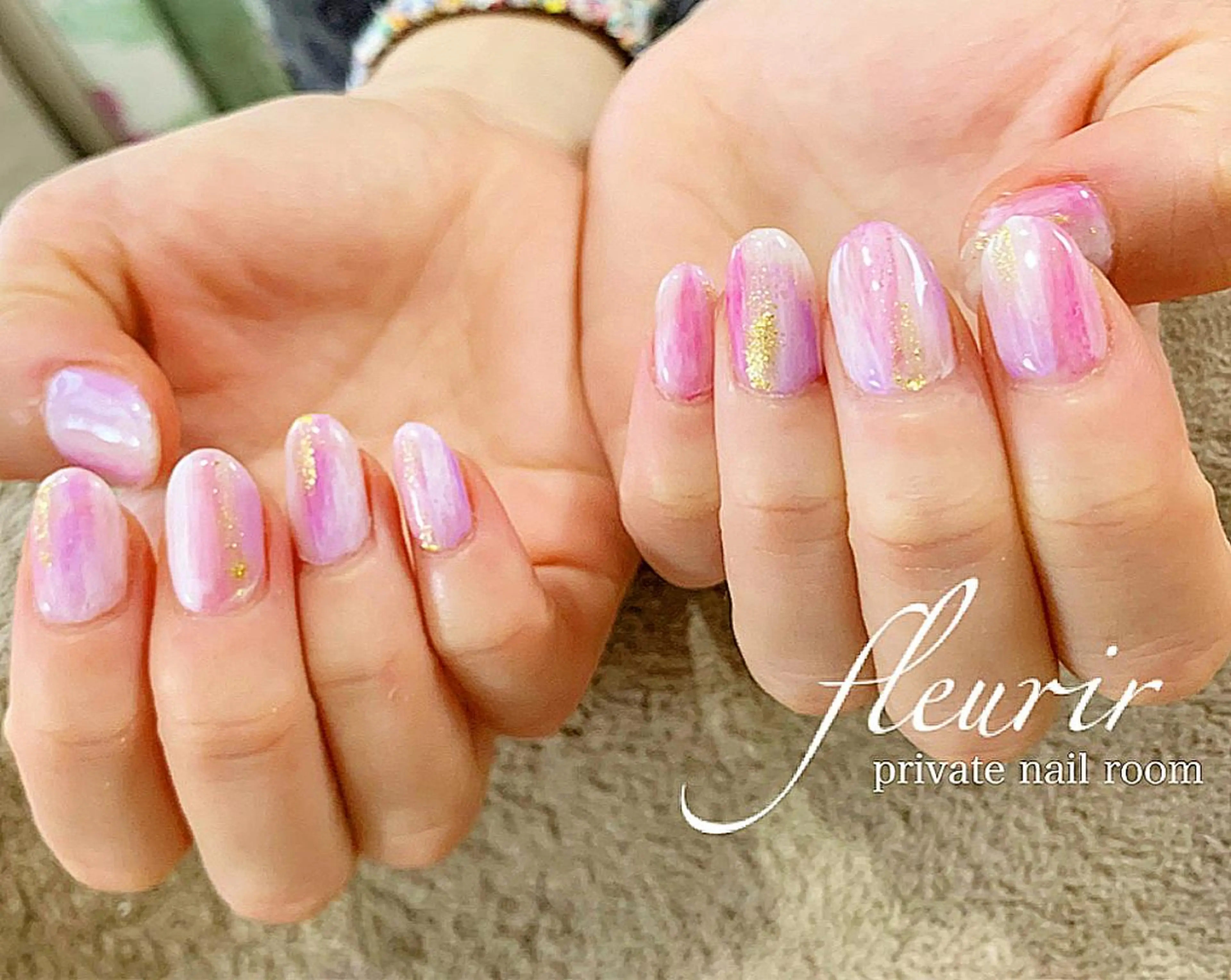 ネイル アートネイル 長さ出し ジェルネイル ゴールド ハードジェル フルリール 【プライベートサロンのネイルデザイン