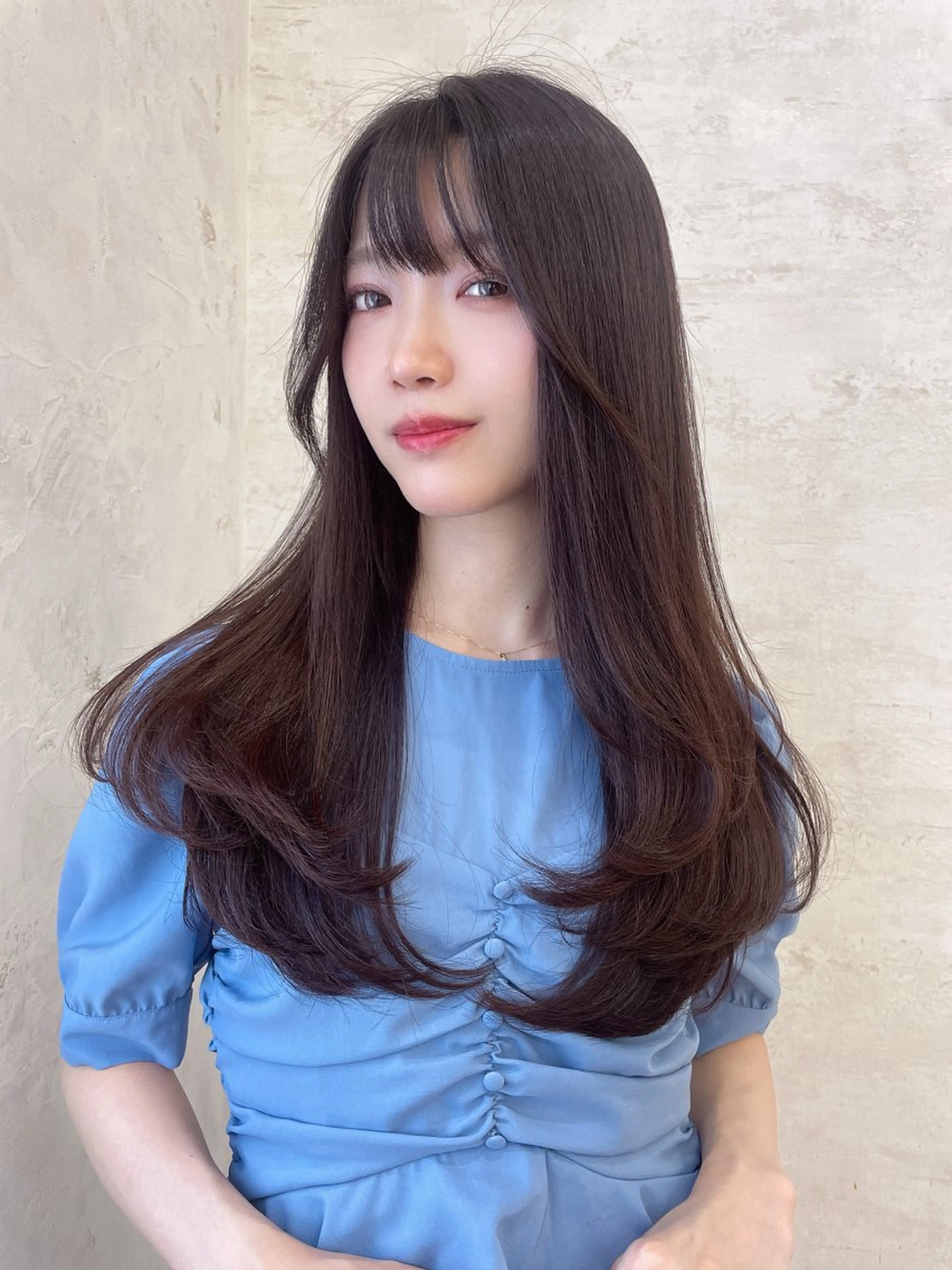 ロング カット ヘアカラー トリートメント Kanami/韓国風 /艶カラーのヘアスタイル