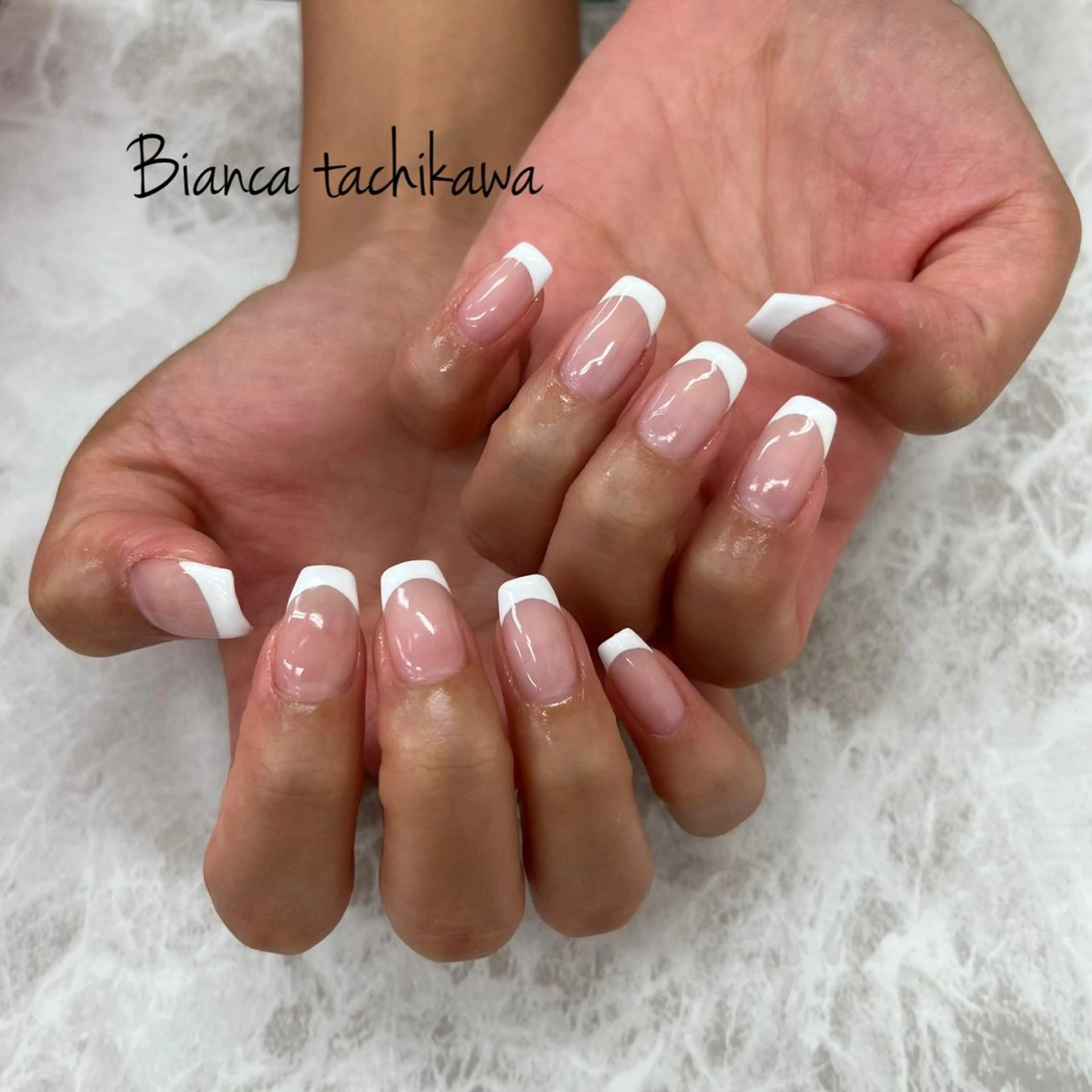 ネイル フレンチネイル ハンドネイル Bianca☁国分寺 🤍店長/黒木愛美のネイルデザイン