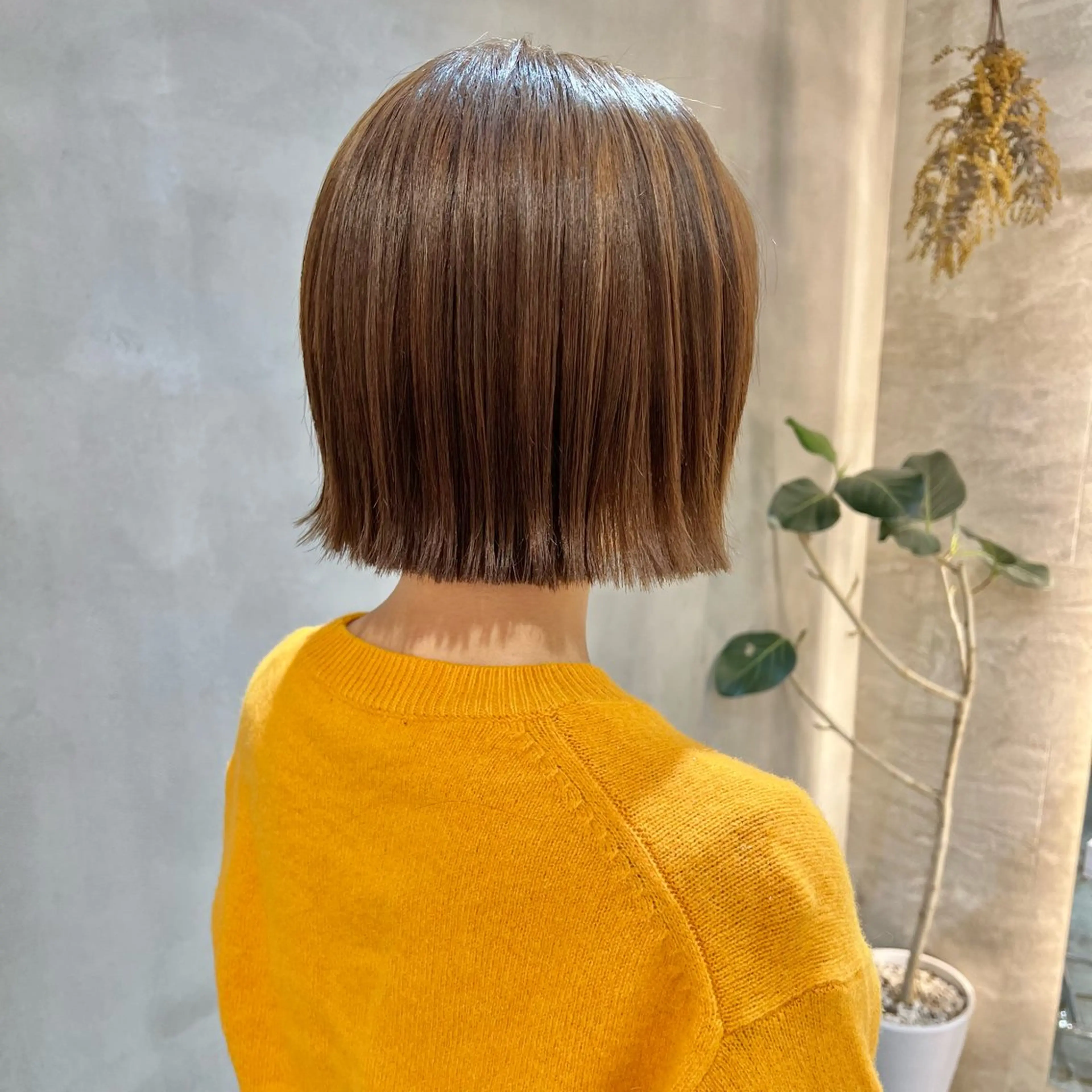 ショート カラー ボブ/巻ける縮毛矯正 /韓国レイヤーはなのヘアスタイル