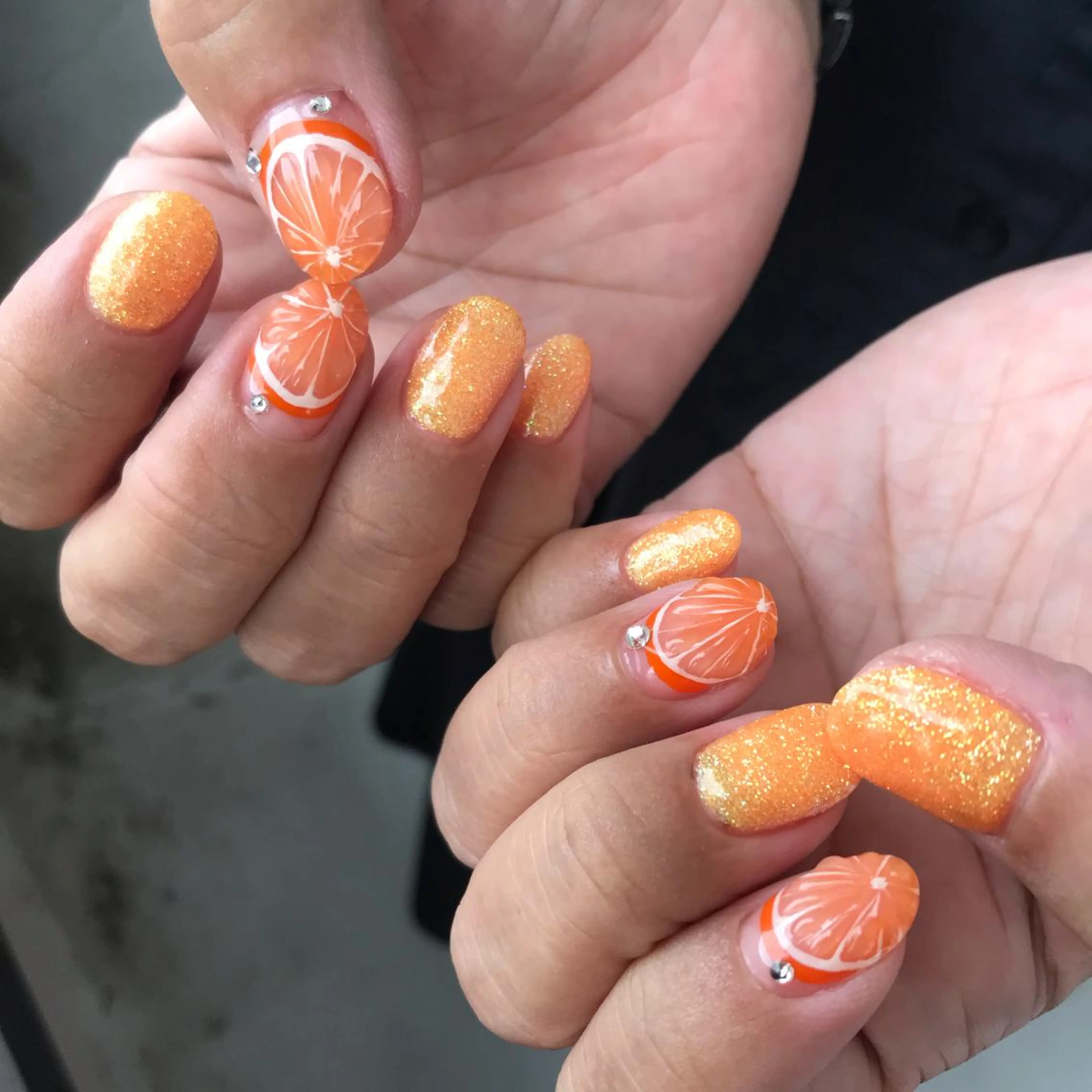 ネイル オレンジ nail salon ticoRuのネイルデザイン